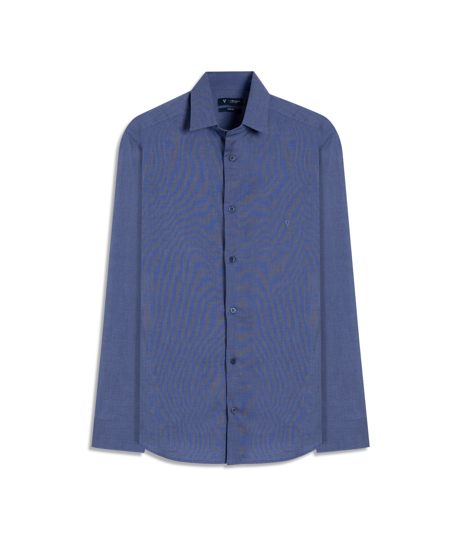 Camisa Fil a Fil Slim Shangai Azul Jeans