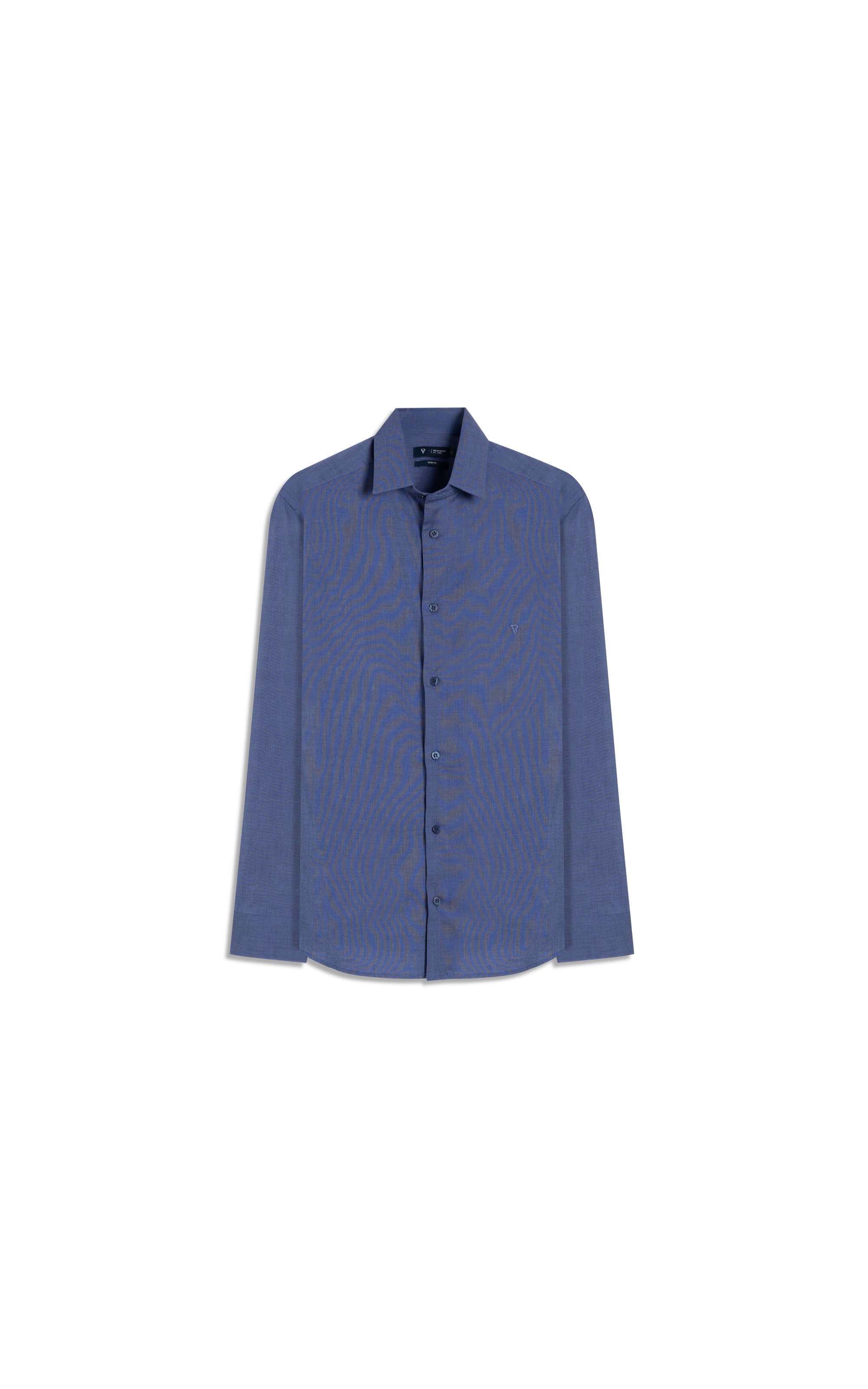 Camisa Fil a Fil Slim Shangai Azul Jeans