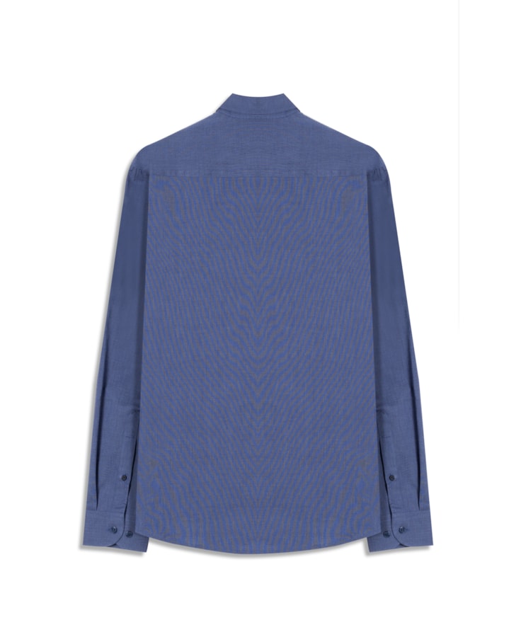 Camisa Fil a Fil Slim Shangai Azul Jeans