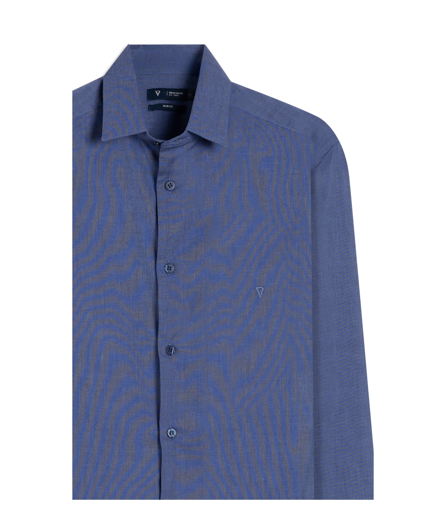 Camisa Fil a Fil Slim Shangai Azul Jeans