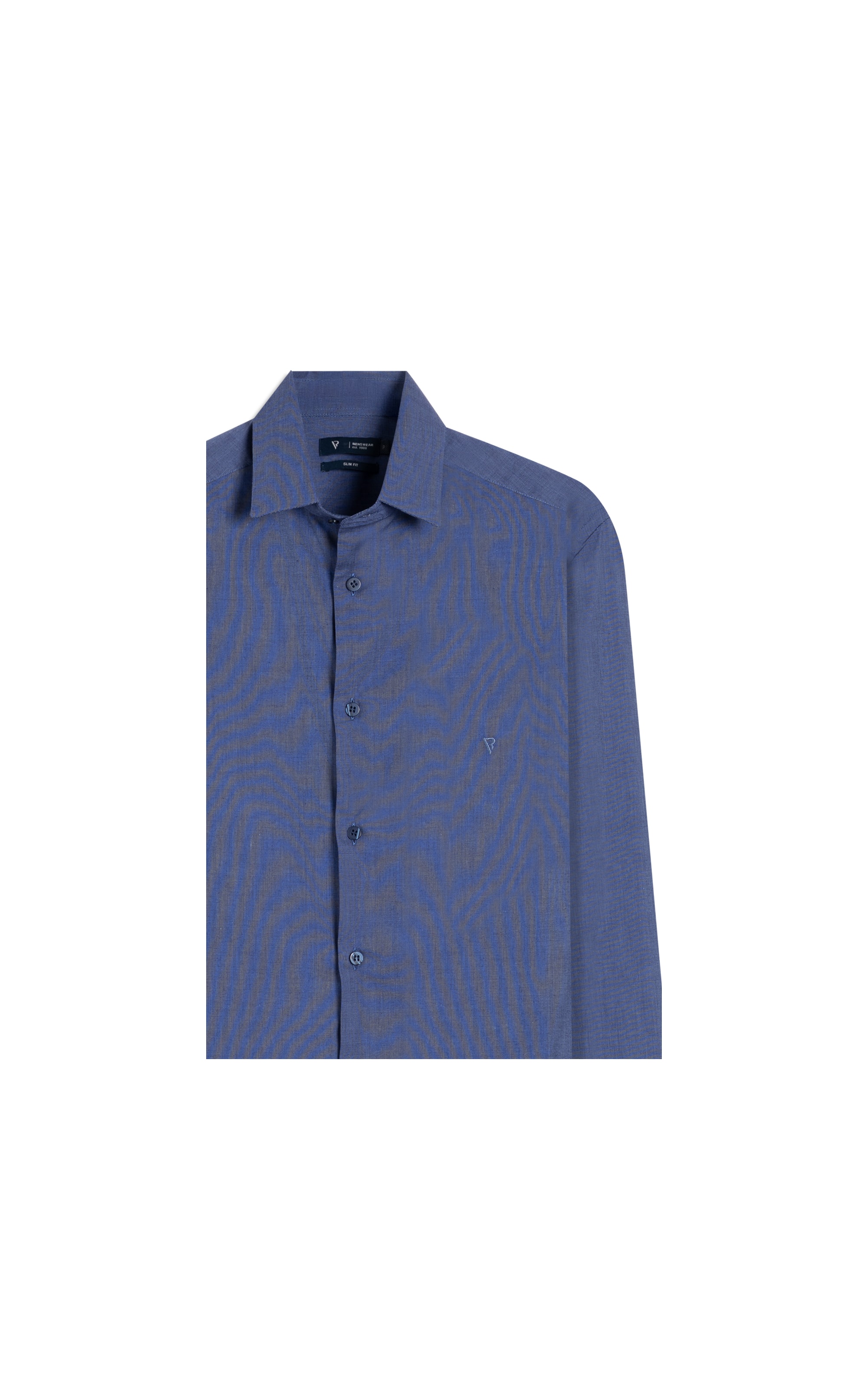 Camisa Fil a Fil Slim Shangai Azul Jeans