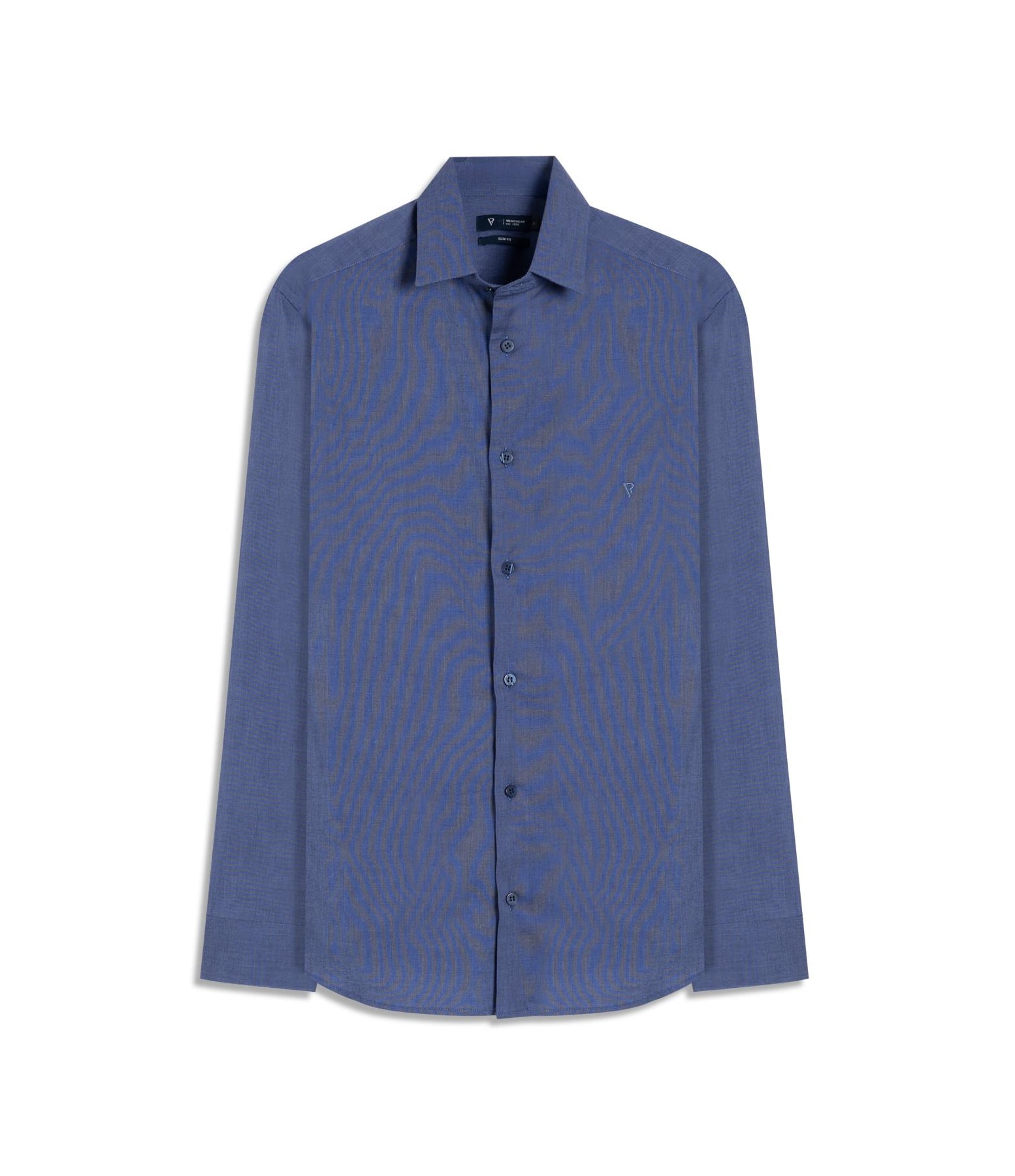 Camisa Fil a Fil Slim Shangai Azul Jeans