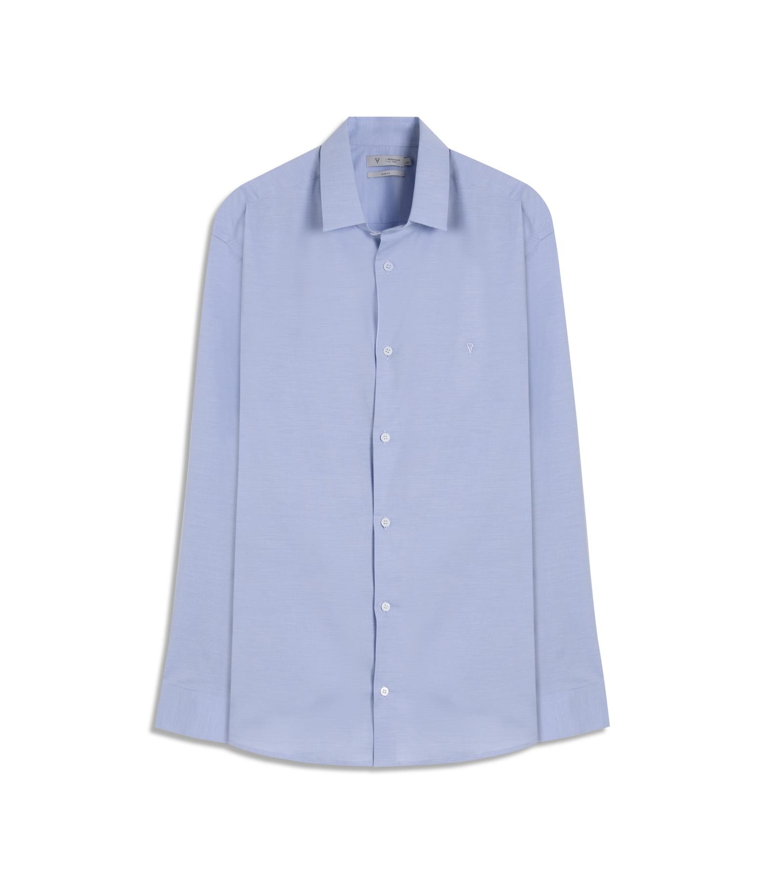 Camisa Fil a Fil Slim Shangai Azul Seco