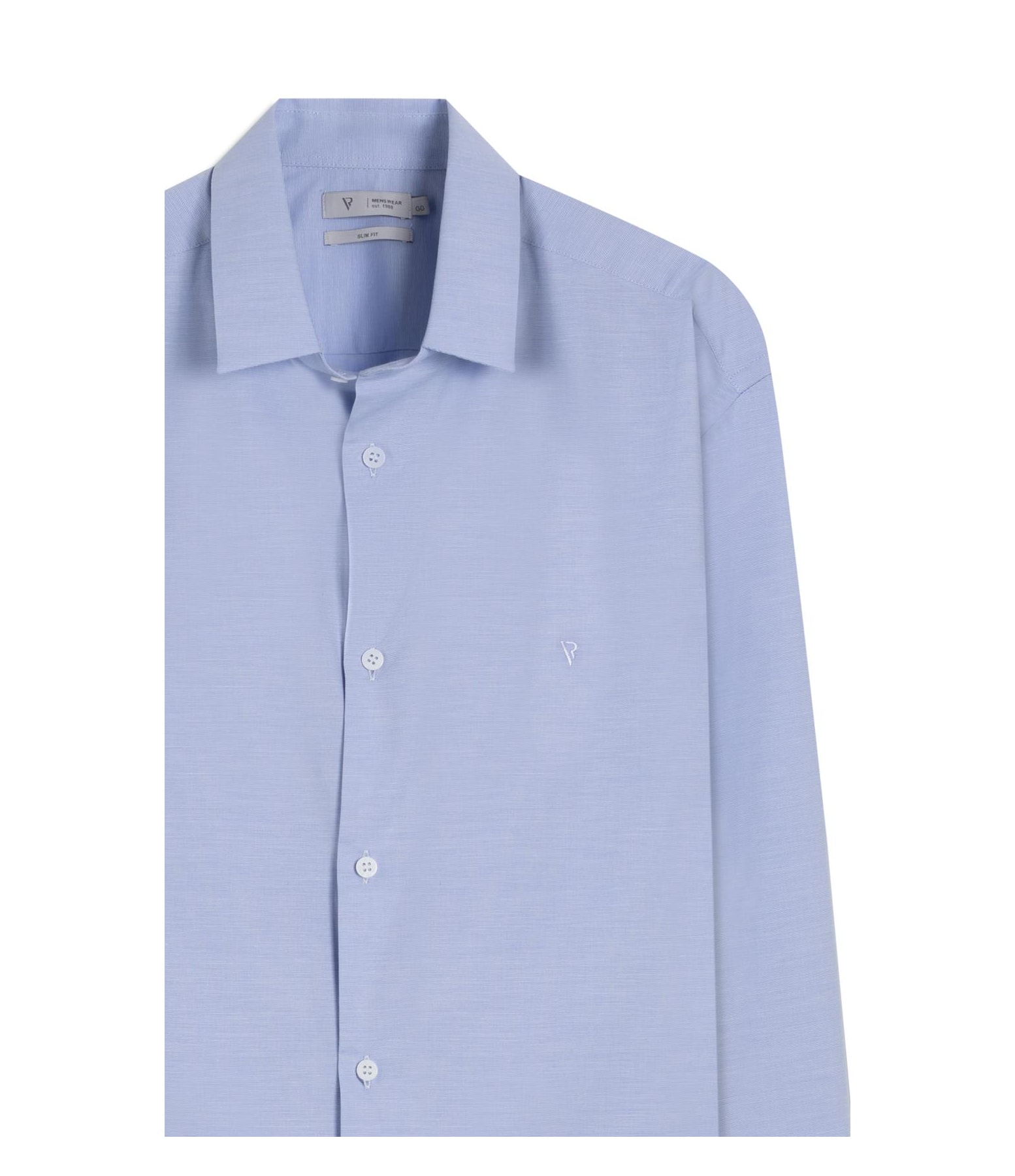 Camisa Fil a Fil Slim Shangai Azul Seco