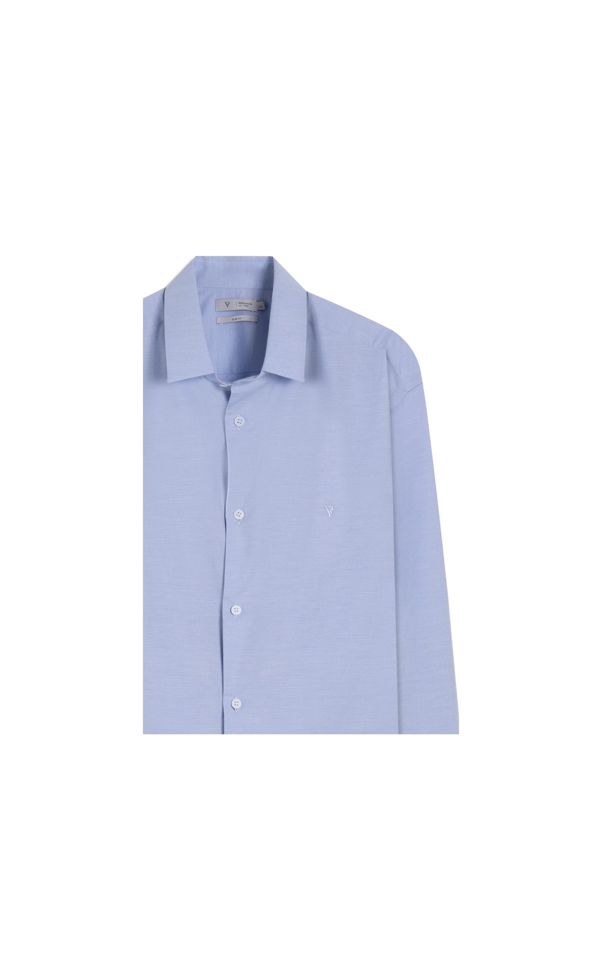 Camisa Fil a Fil Slim Shangai Azul Seco