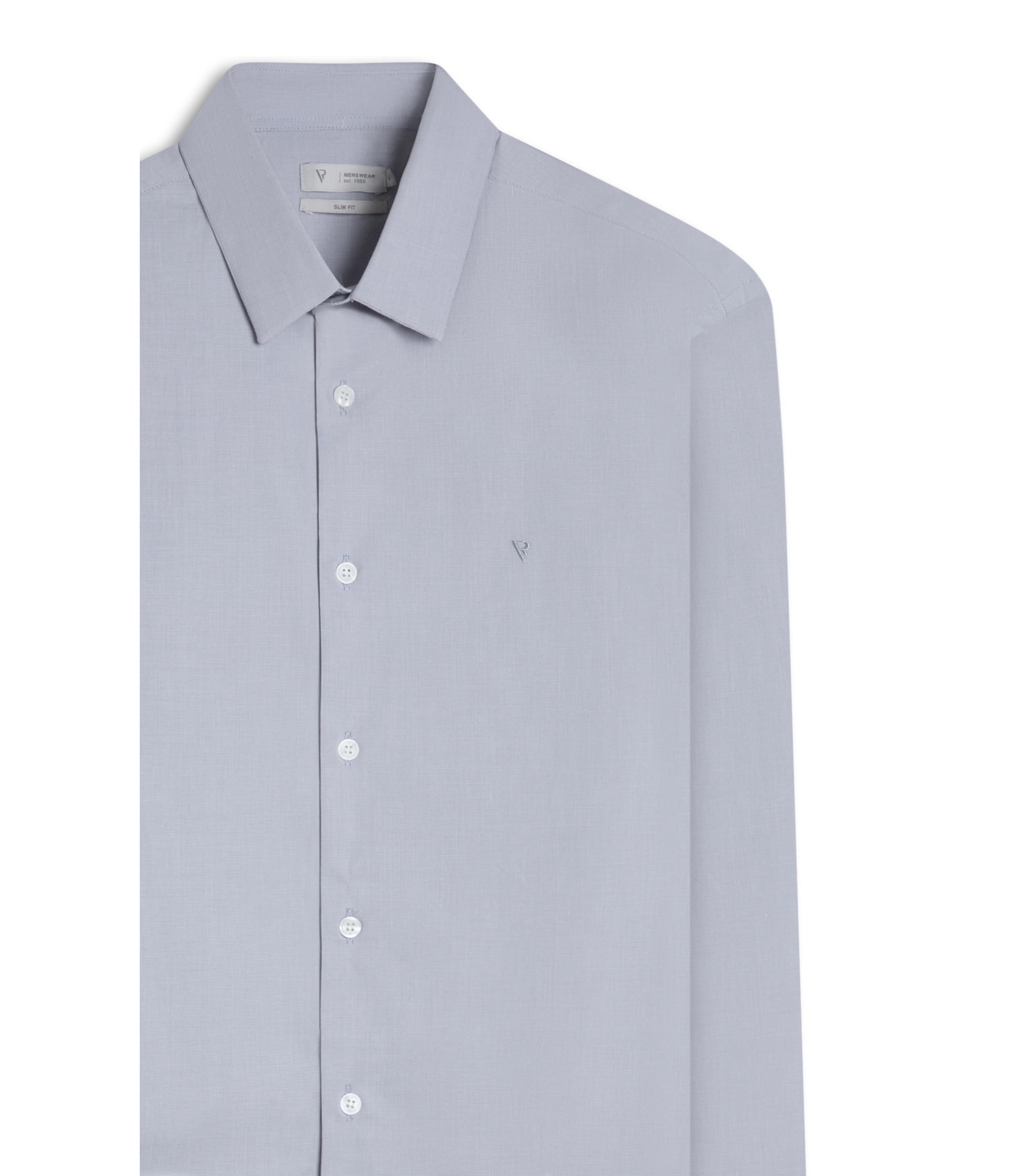 Camisa Fil a Fil Slim Shangai Cinza Claro