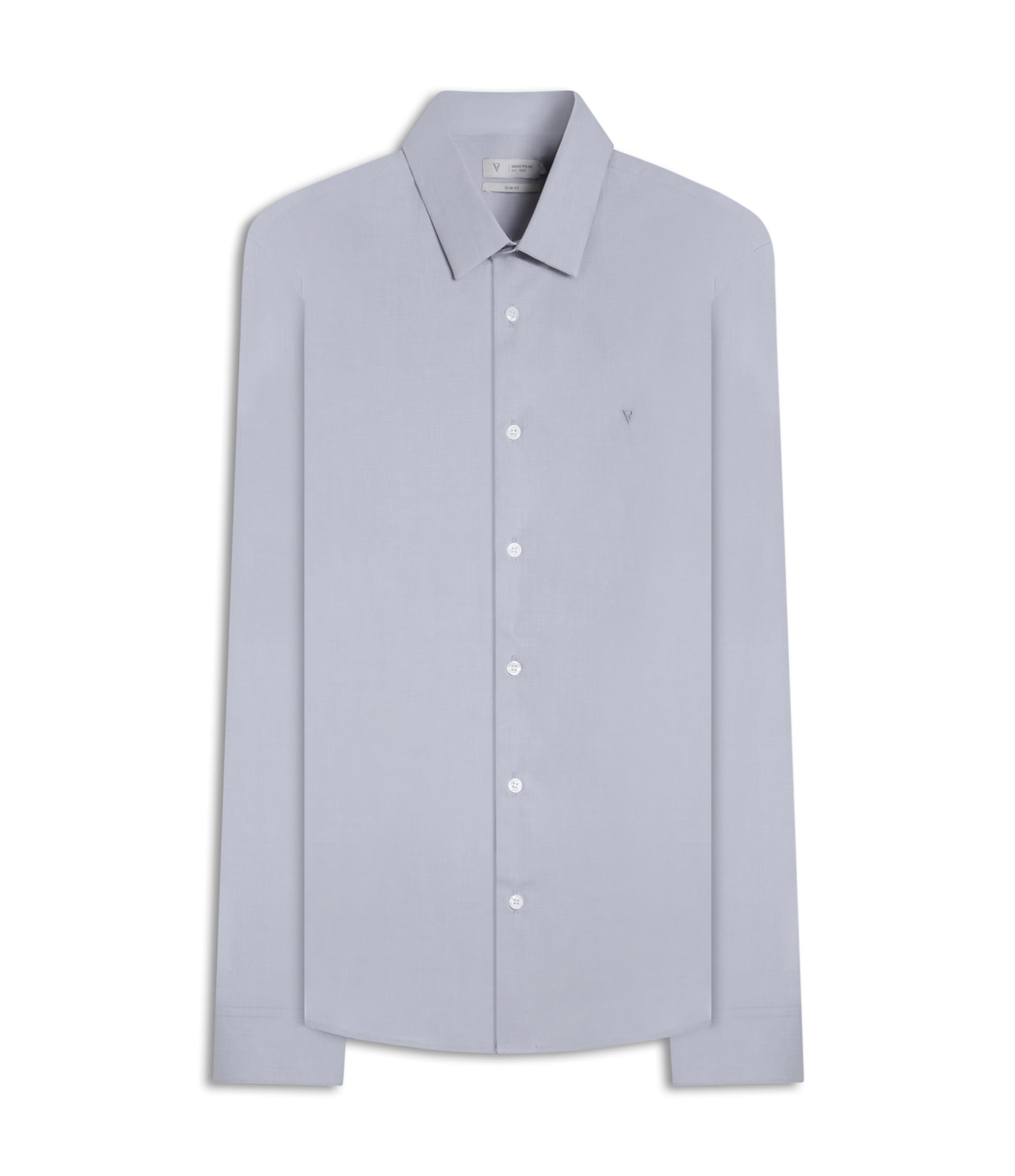 Camisa Fil a Fil Slim Shangai Cinza Claro