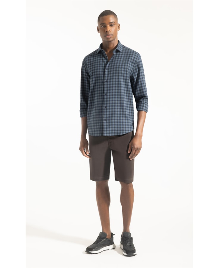Camisa Flanela Julita Classic New Italian Marinho