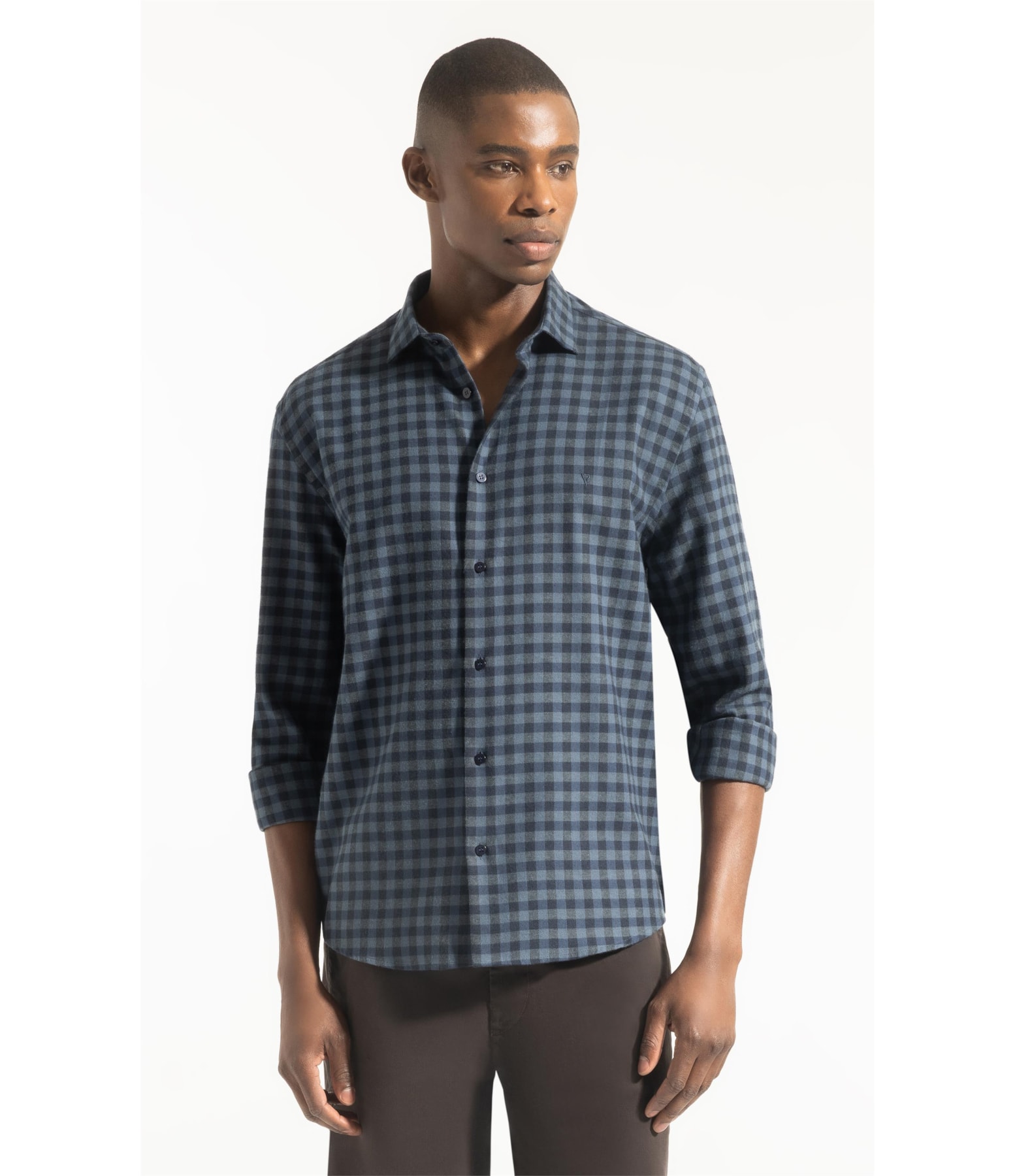 Camisa Flanela Julita Classic New Italian Marinho