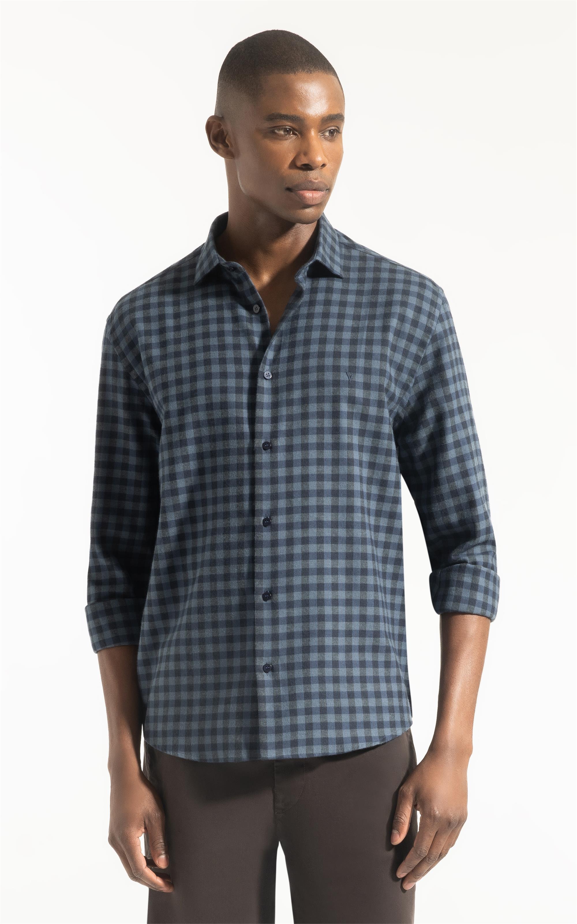 Camisa Flanela Julita Classic New Italian Marinho