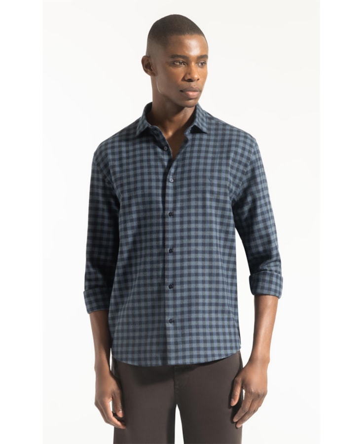 Camisa Flanela Julita Classic New Italian Marinho