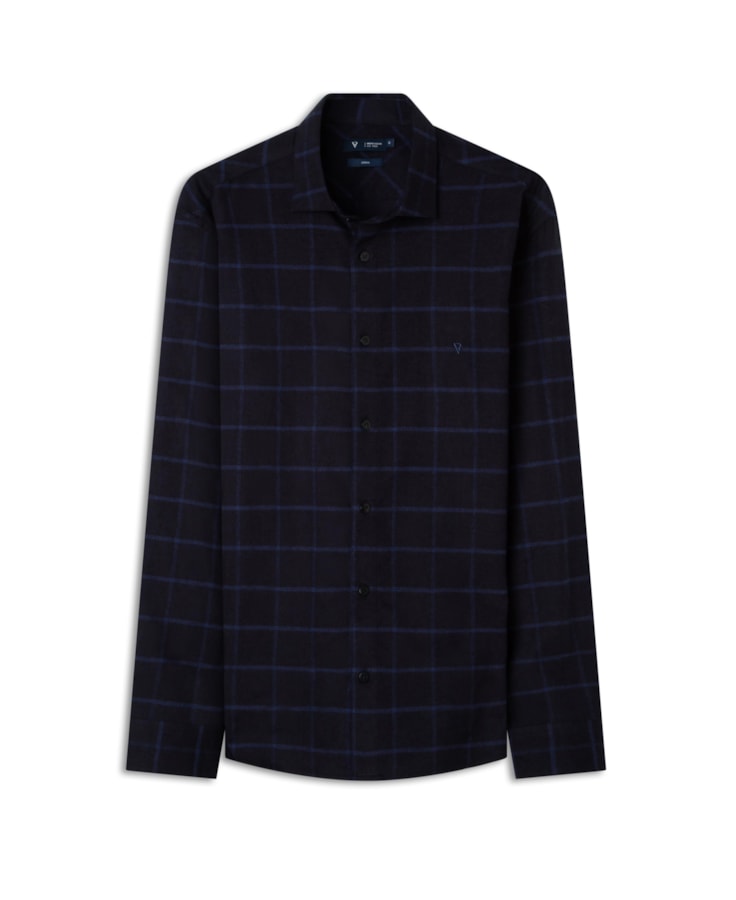Camisa Flanela Quadriculada Taos Dark Navy