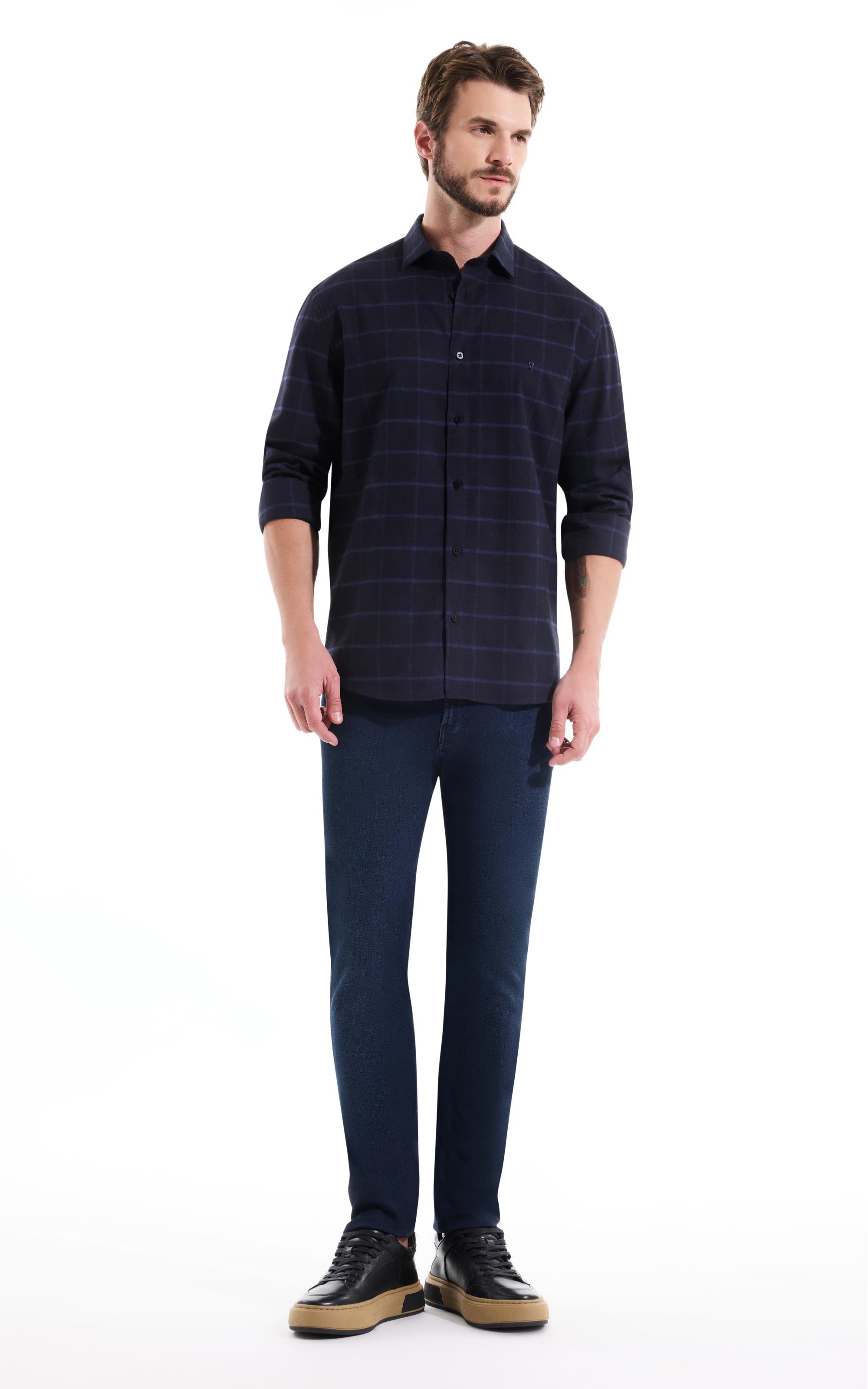 Camisa Flanela Quadriculada Taos Dark Navy