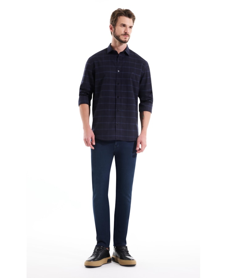 Camisa Flanela Quadriculada Taos Dark Navy