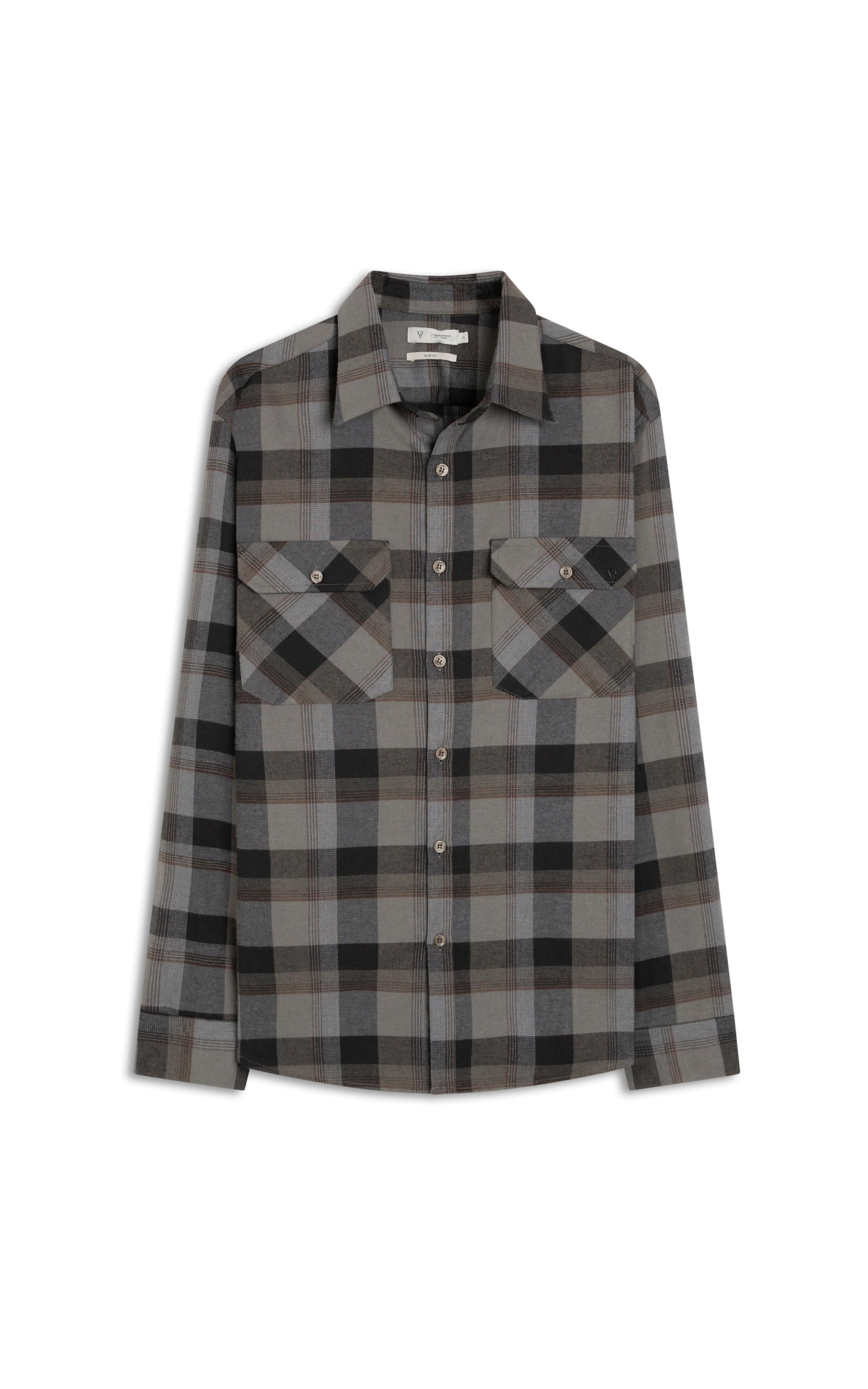 Camisa Flanela Slim Fit Grafite