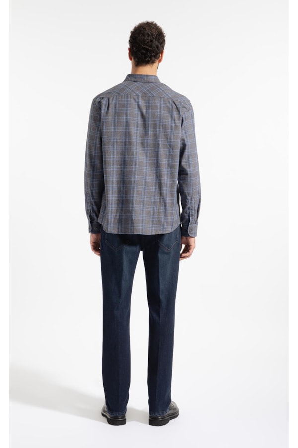 Camisa Flanela Wool Touch Nagano Cls Shan Cinza Medio