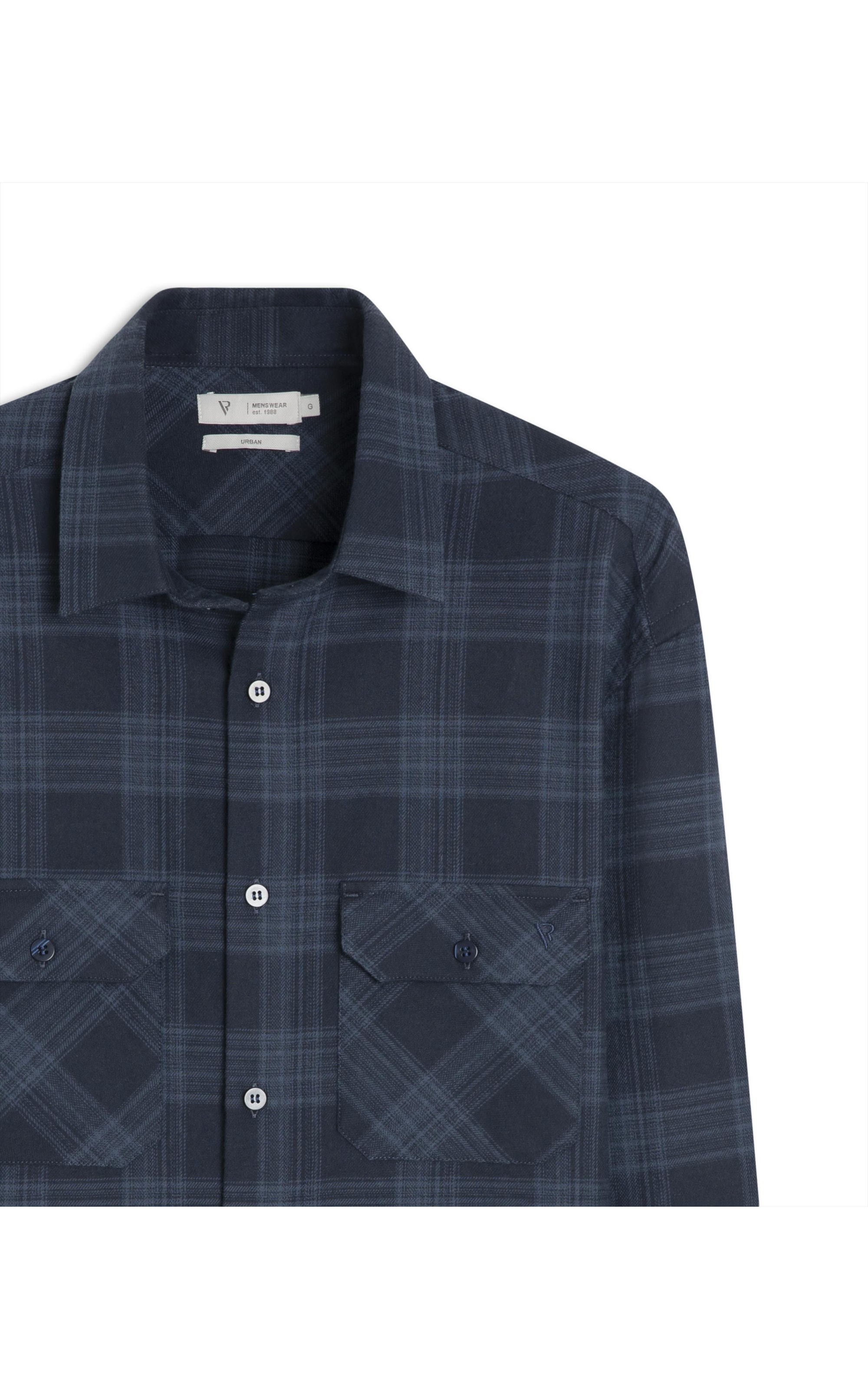 Camisa Flanela Wool Touch Waterford Pl Shangai Azul Jeans