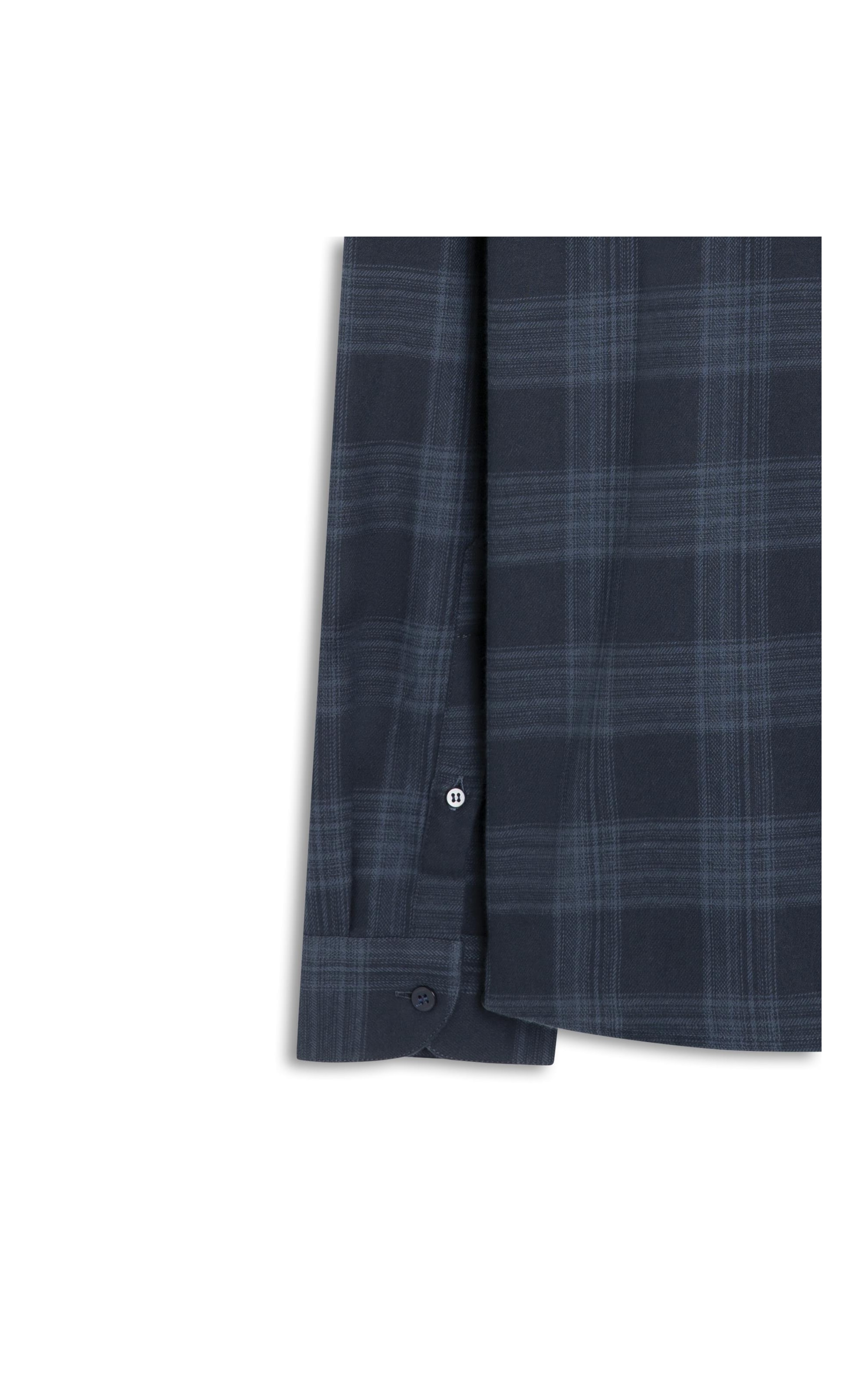 Camisa Flanela Wool Touch Waterford Pl Shangai Azul Jeans
