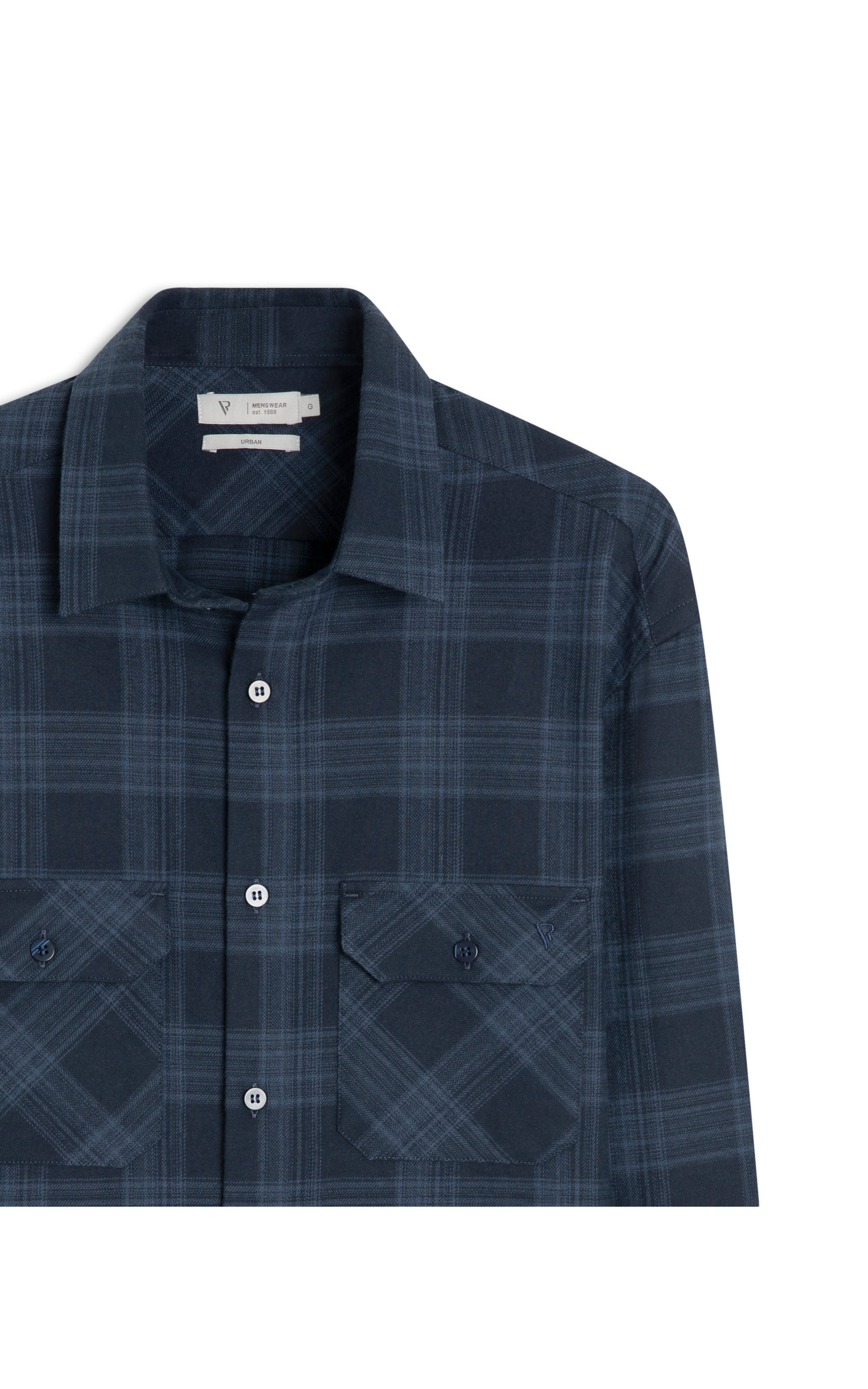 Camisa Flanela Wool Touch Waterford Pl Shangai Azul Jeans