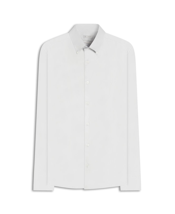 Camisa Galles Cetim Slim Bd Cinza Claro