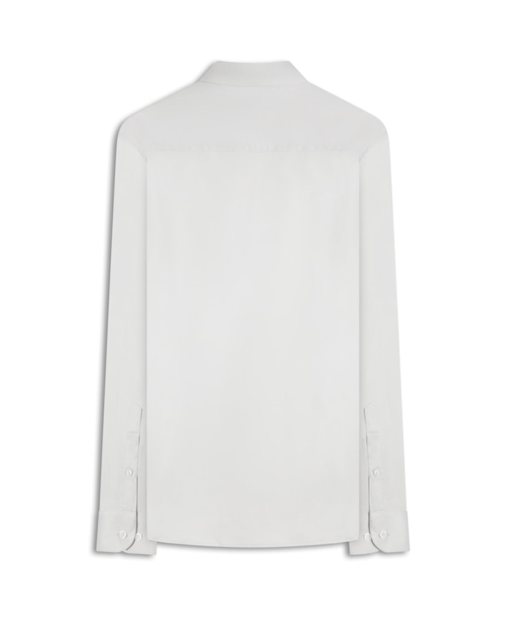Camisa Galles Cetim Slim Bd Cinza Claro
