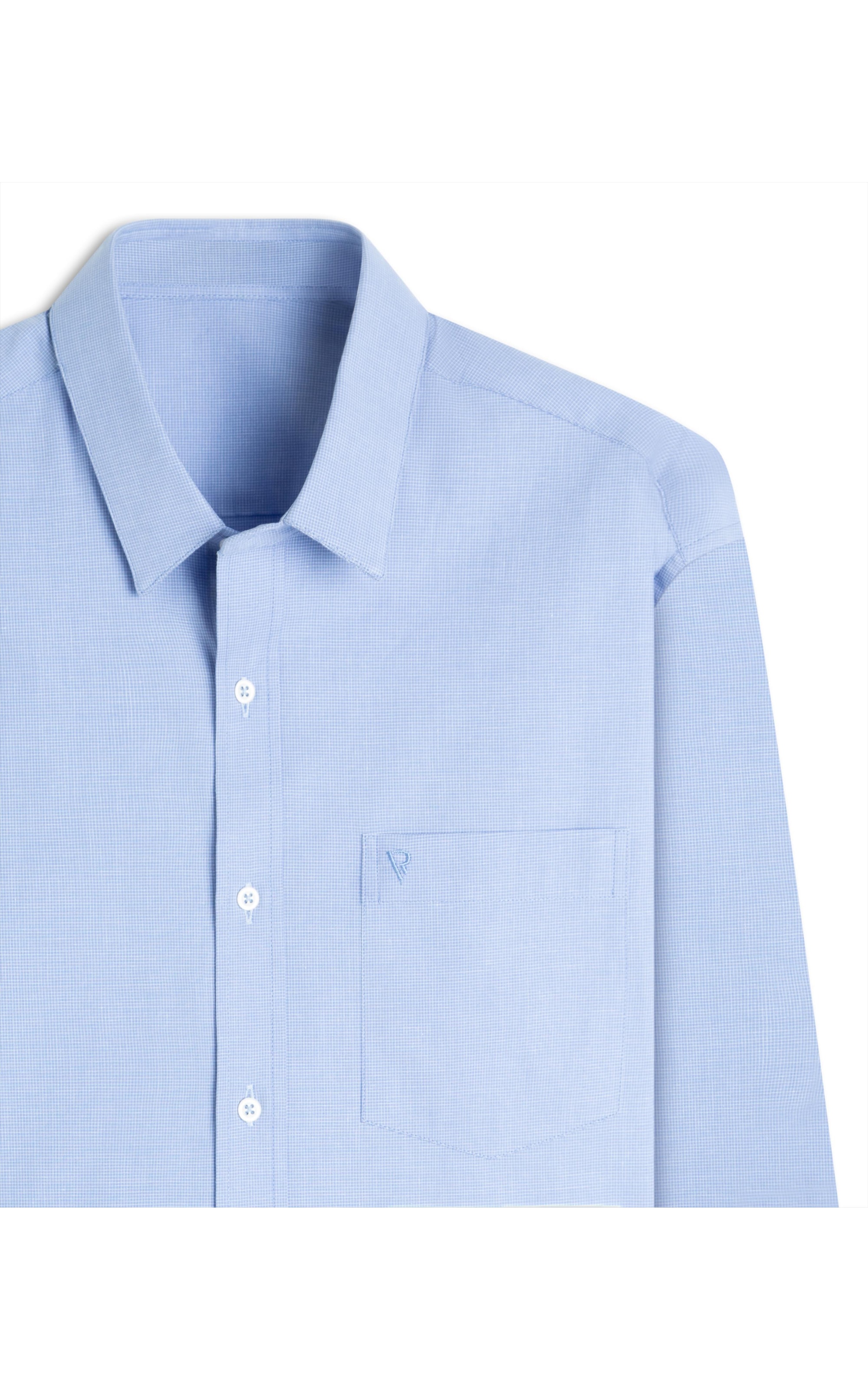 Camisa Galles Stretch Bolso Slim Shangai Azul Pervante