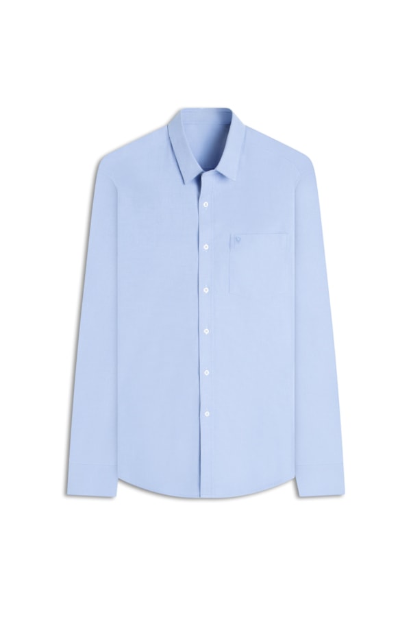 Camisa Galles Stretch Bolso Slim Shangai Azul Pervante