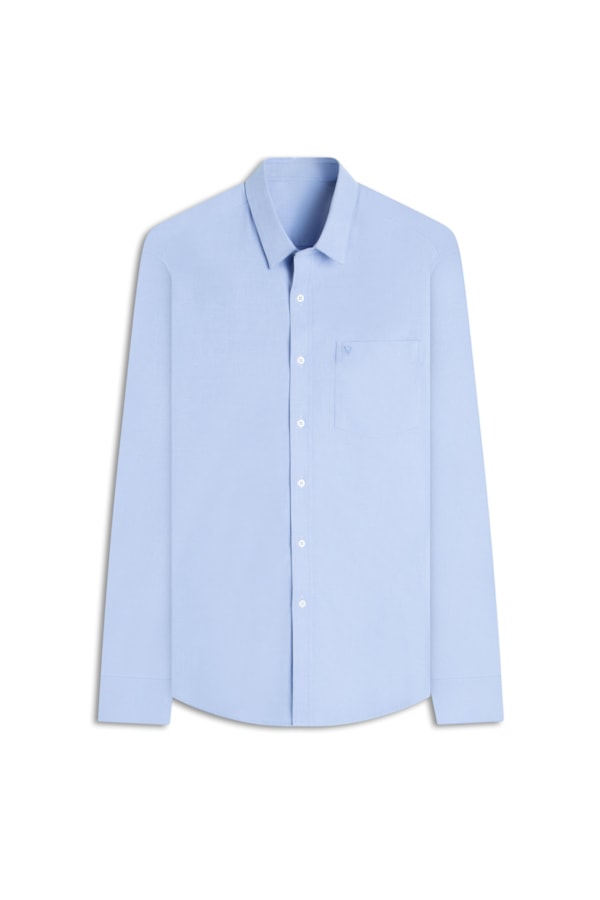 Camisa Galles Stretch Bolso Slim Shangai Azul Pervante
