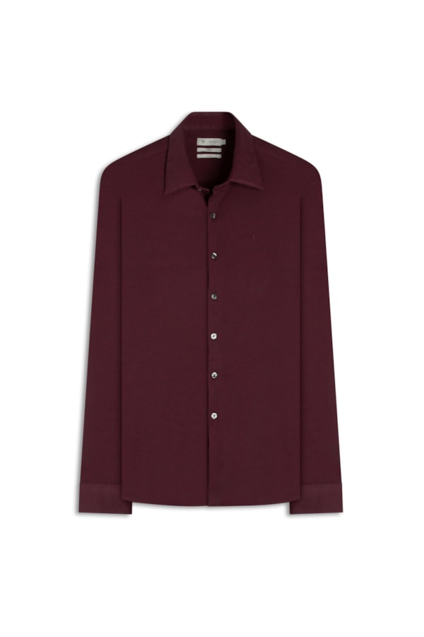 Camisa Interlock Slim Dark Wine