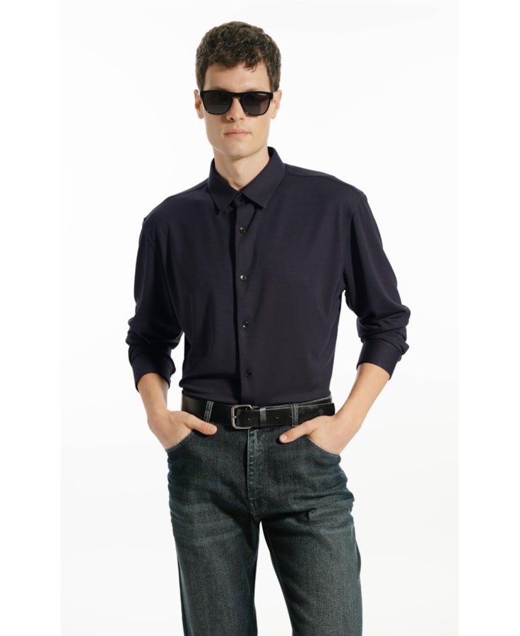 Camisa Jersey Twill Slim St Ml  Plumbo