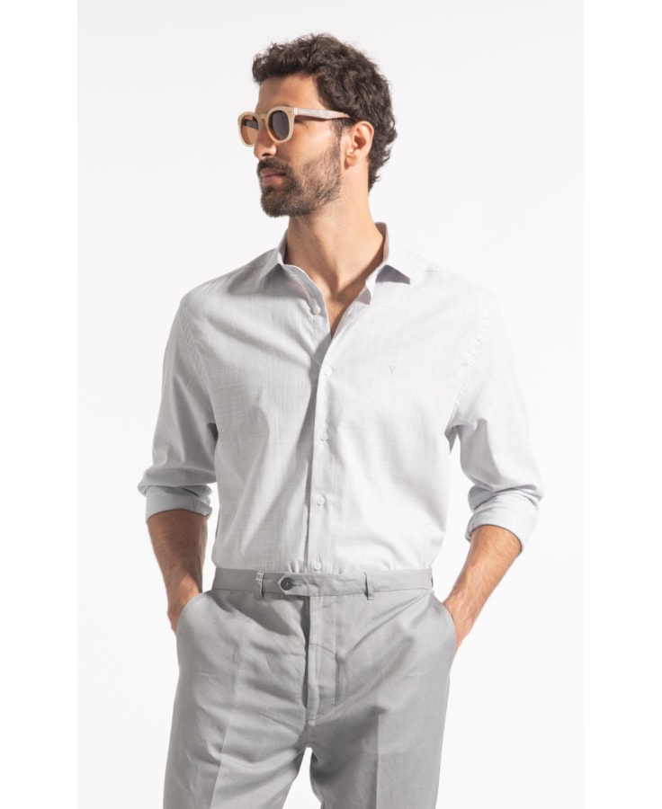 Camisa Like Classic New Italian Cinza Claro