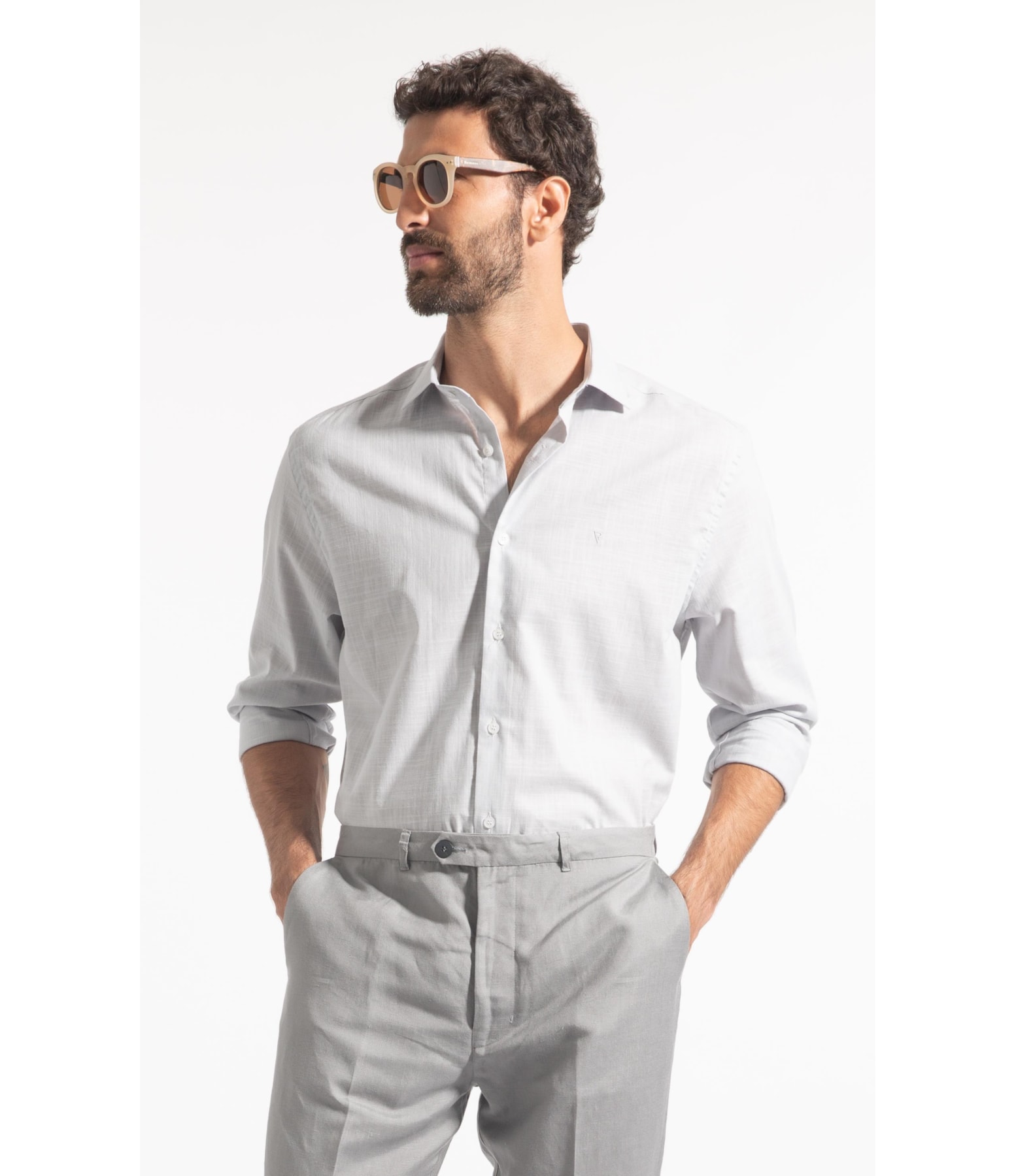 Camisa Like Classic New Italian Cinza Claro