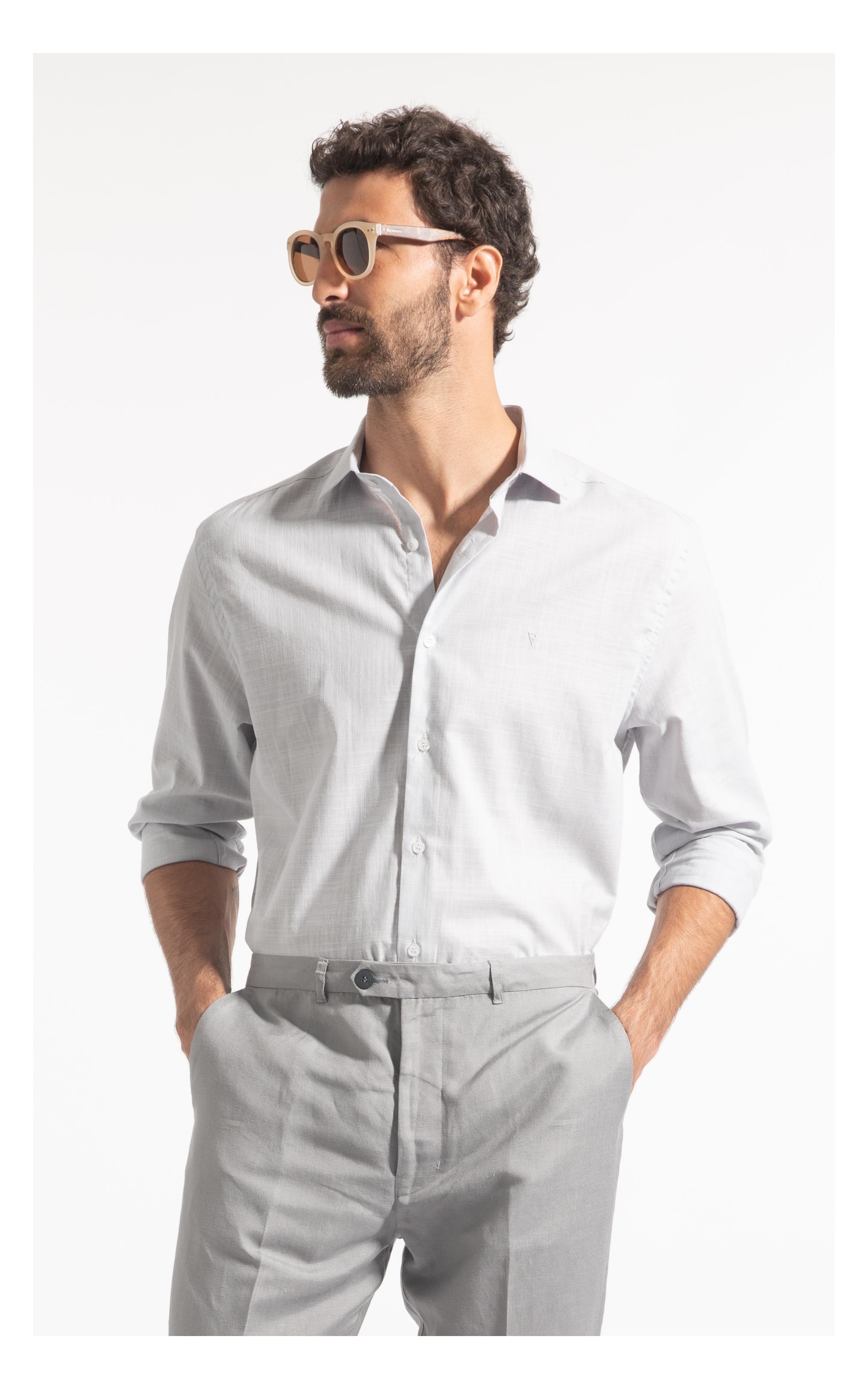 Camisa Like Classic New Italian Cinza Claro