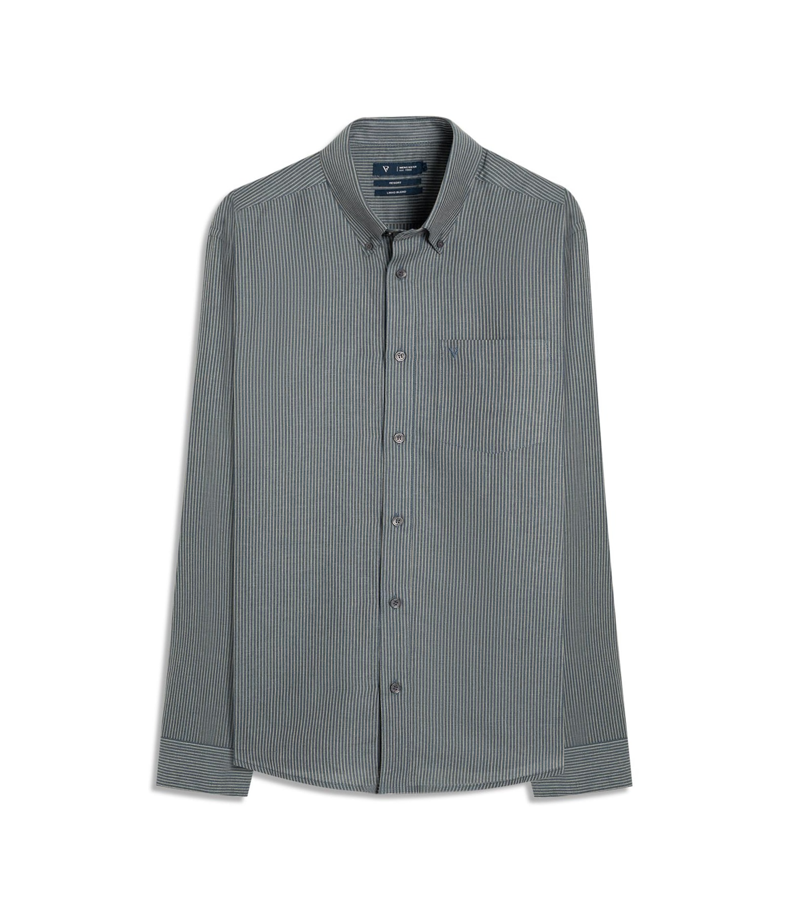 Camisa Linen Blend Ft Classic Button Down Pkt m Dark Navy                               