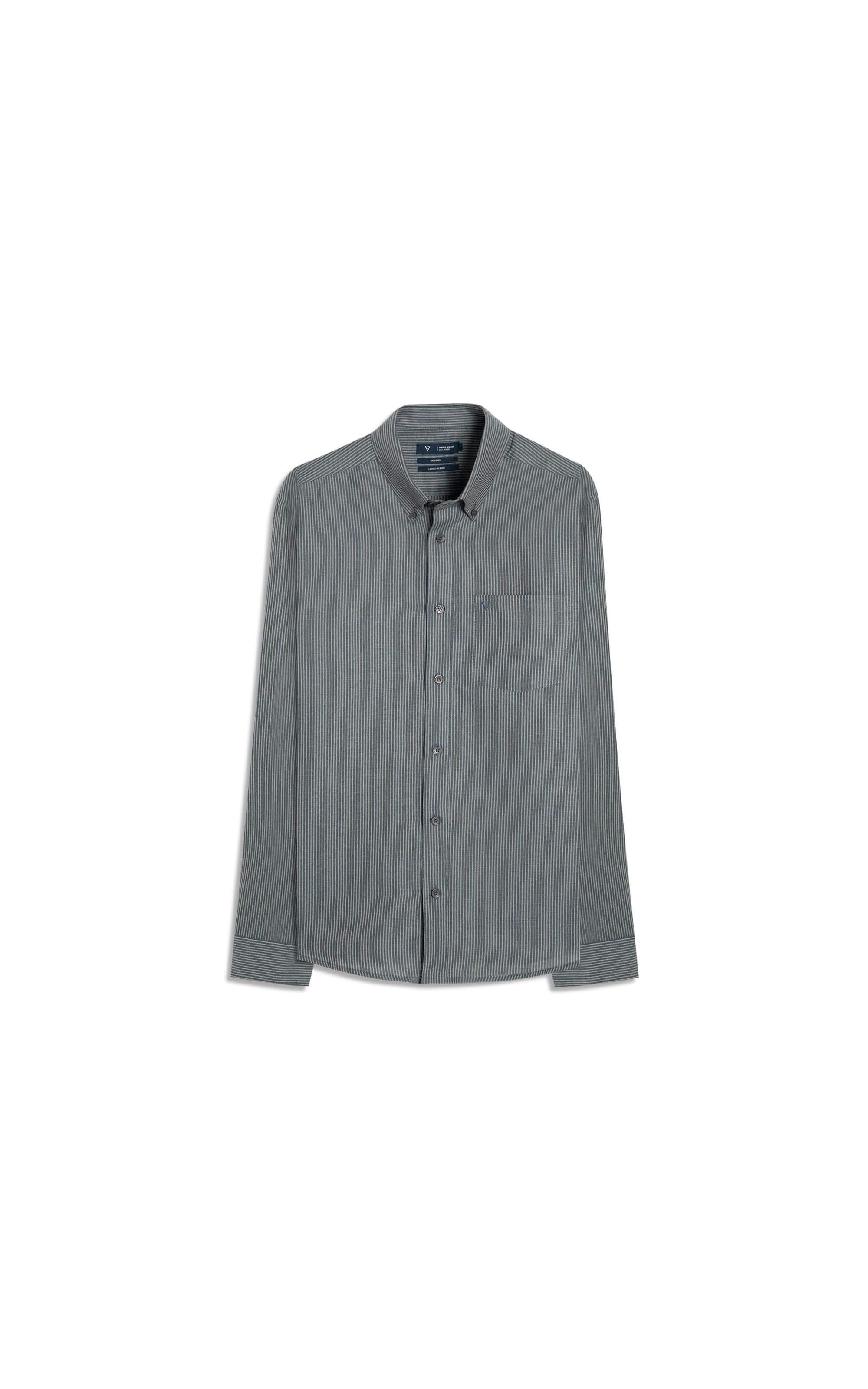 Camisa Linen Blend Ft Classic Button Down Pkt m Dark Navy                               