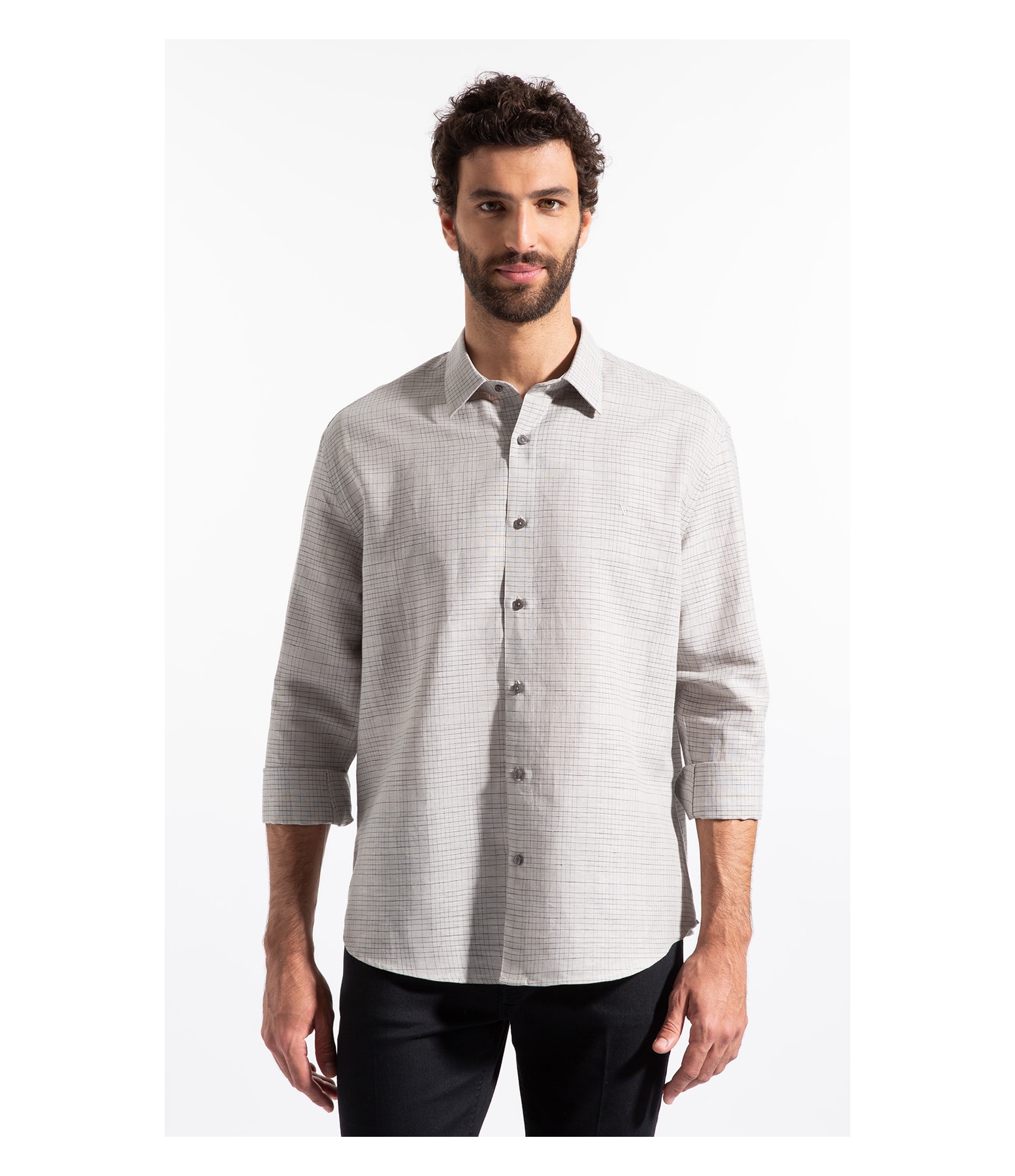 Linen Blend Ft Donnas Classic Irish Ml Cinza Claro