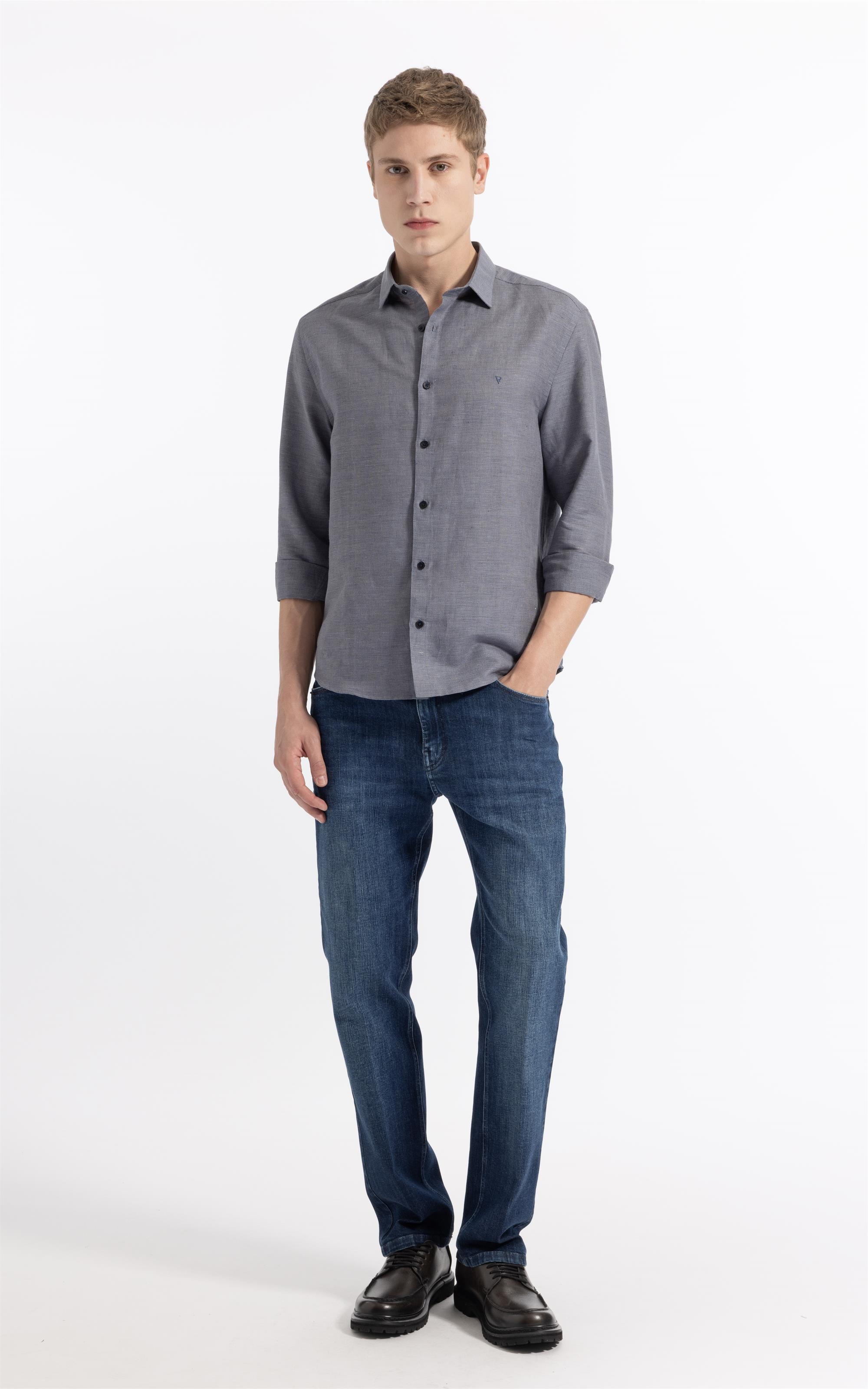 Linen Blend Kauan Classic Shangai Ml Marinho