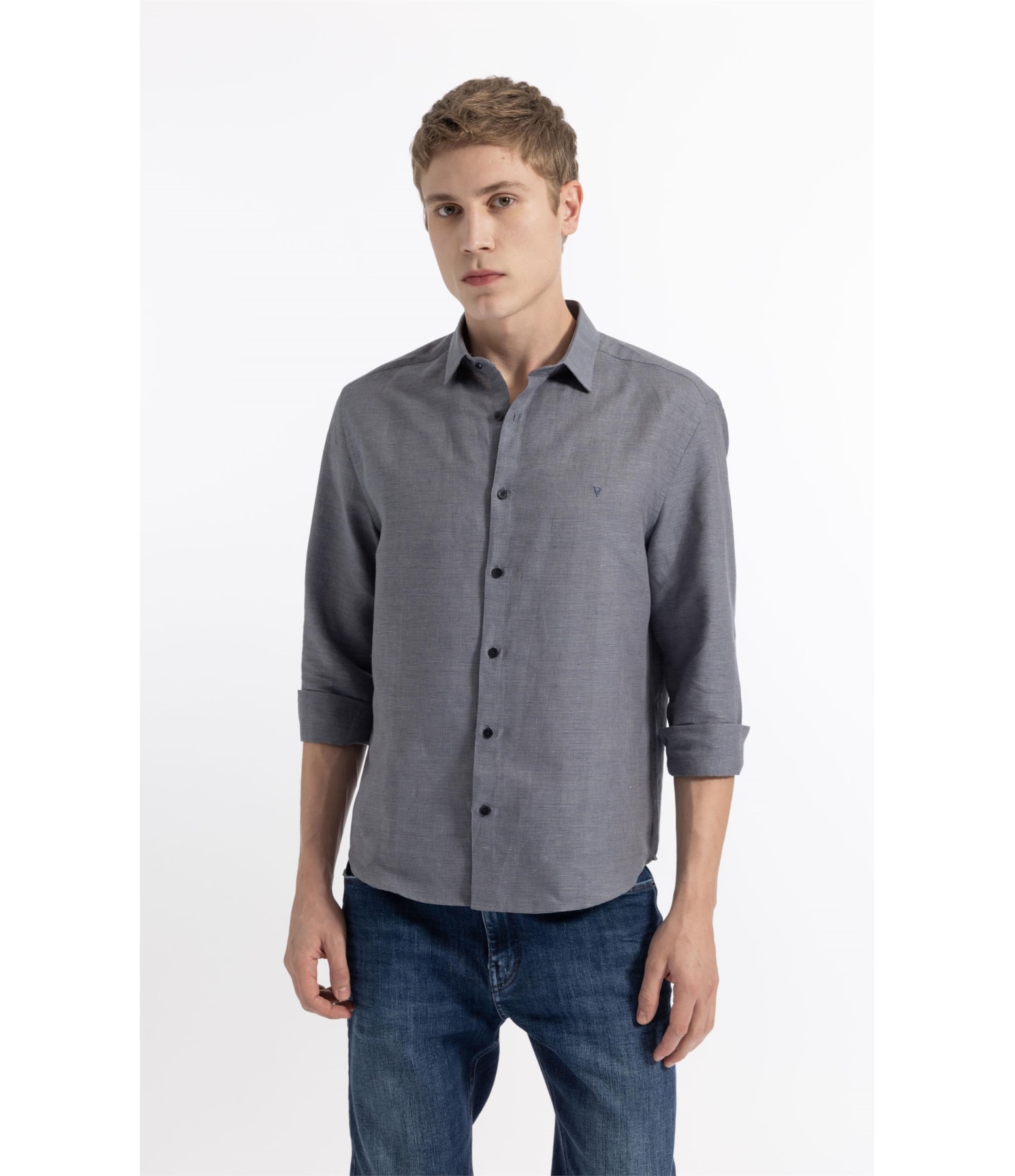 Linen Blend Kauan Classic Shangai Ml Marinho