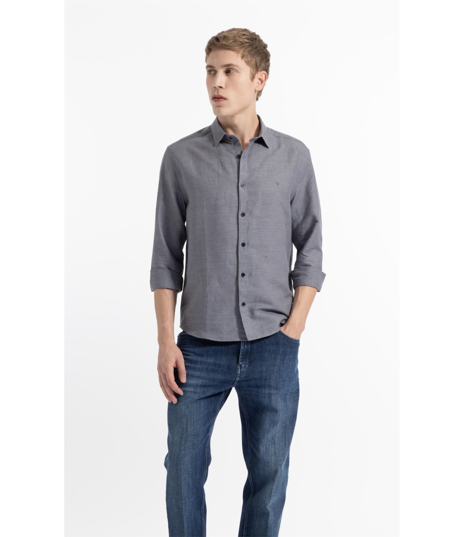 Linen Blend Kauan Classic Shangai Ml Marinho