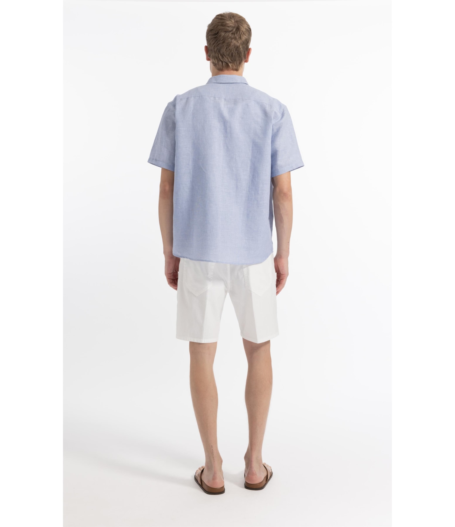 Camisa Linen Blend Lanusei Retro Shangai Azul Jeans                              