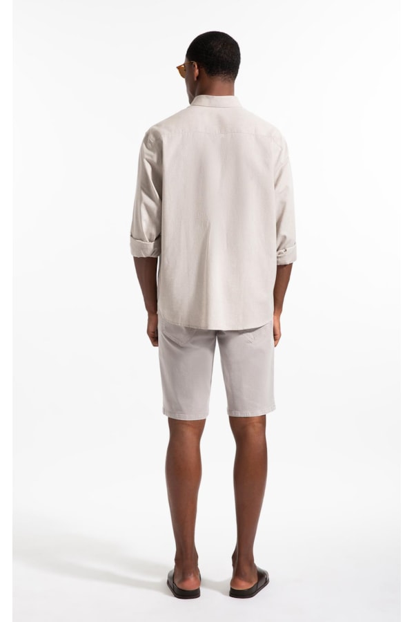 Camisa Linen Blend Visco Classic New Italian Ml Areia
