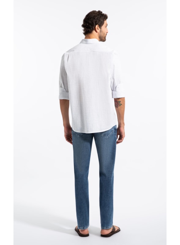 Camisa Linen Like Ft Mission Plaid Class Branco