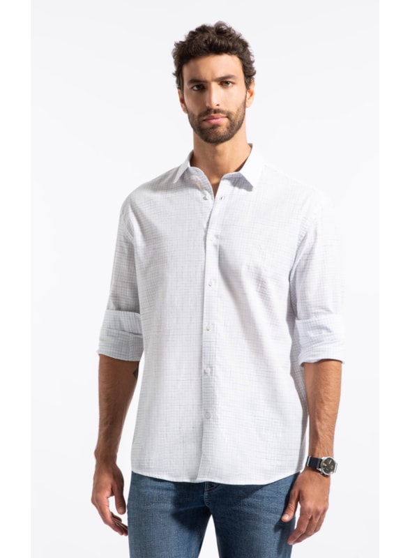Camisa Linen Like Ft Mission Plaid Class Branco