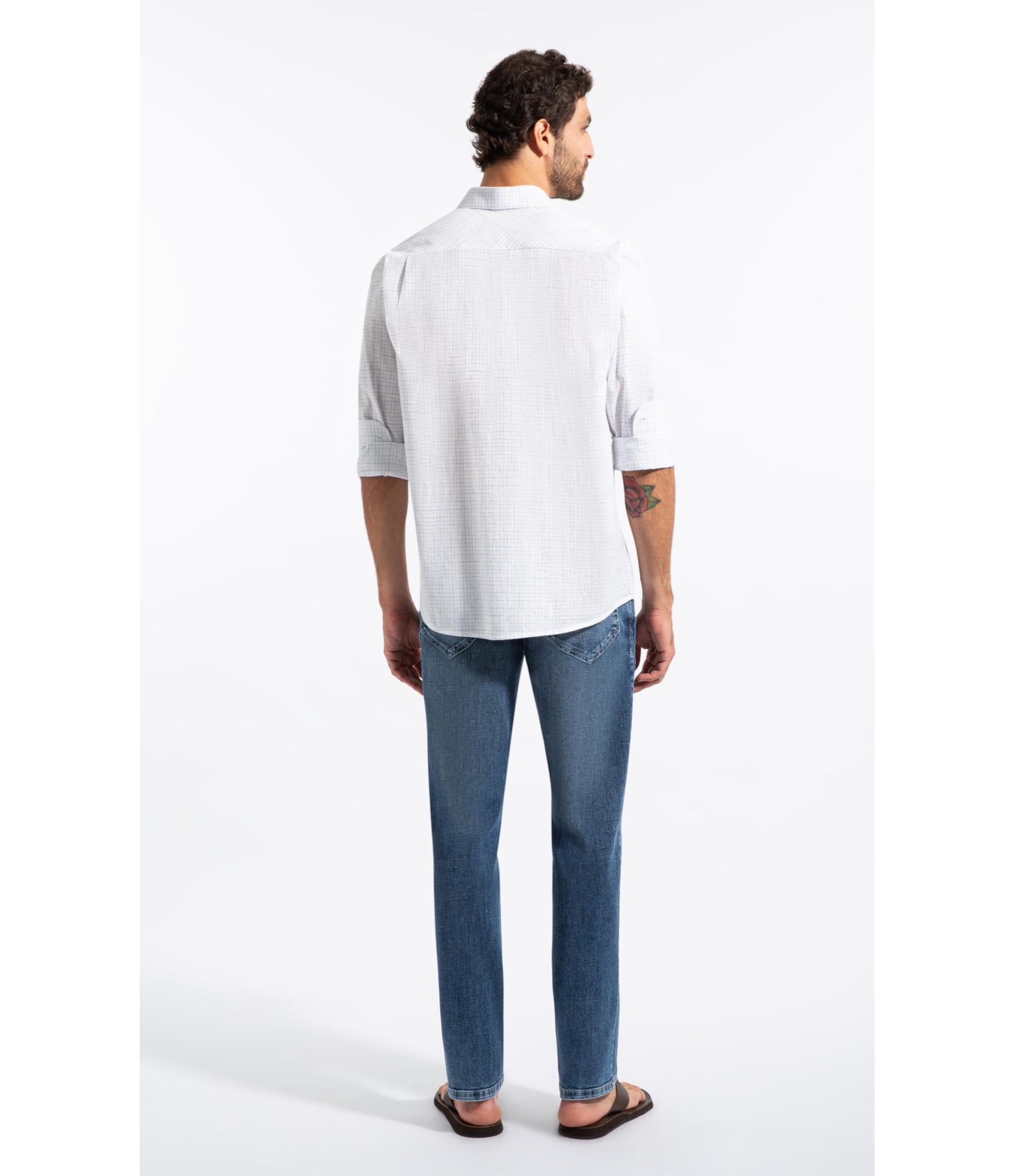 Camisa Linen Like Ft Mission Plaid Class Branco