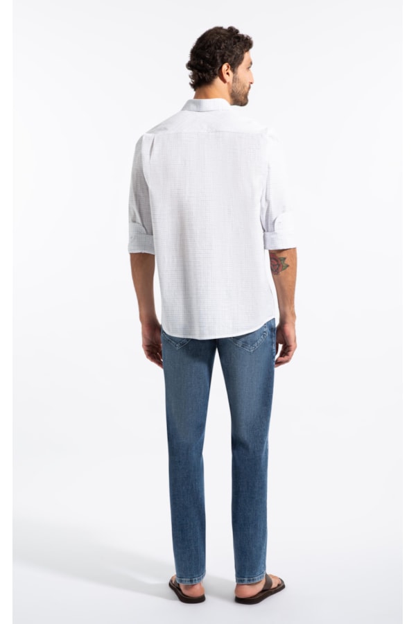 Camisa Linen Like Ft Mission Plaid Class Branco