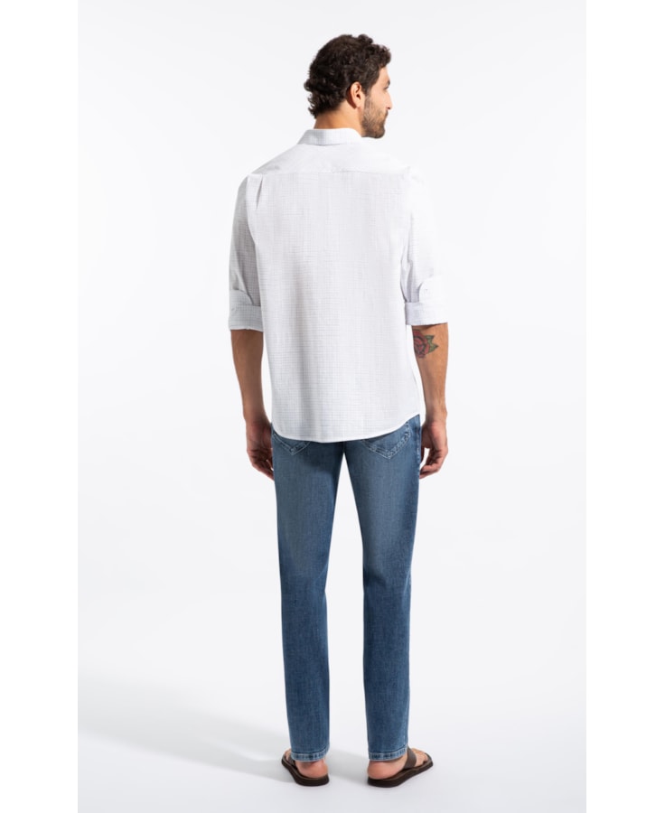 Camisa Linen Like Ft Mission Plaid Class Branco