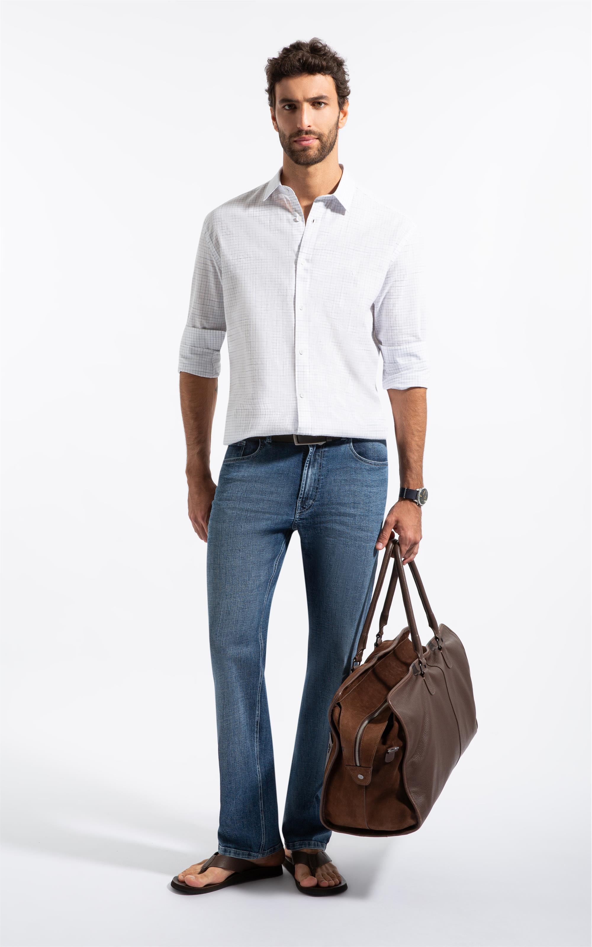 Camisa Linen Like Ft Mission Plaid Class Branco