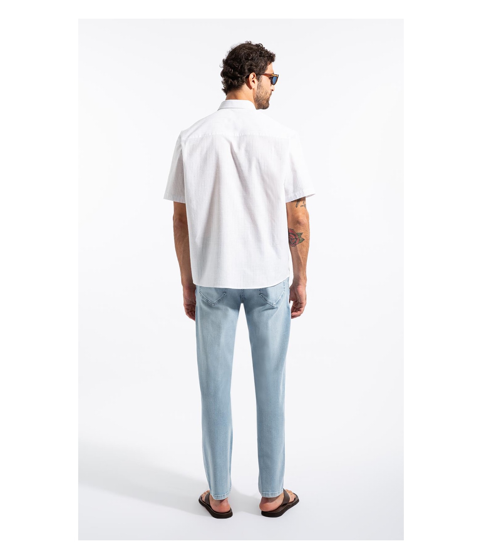 Camisa Linen Like Ft Mission Stripes Qua Branco