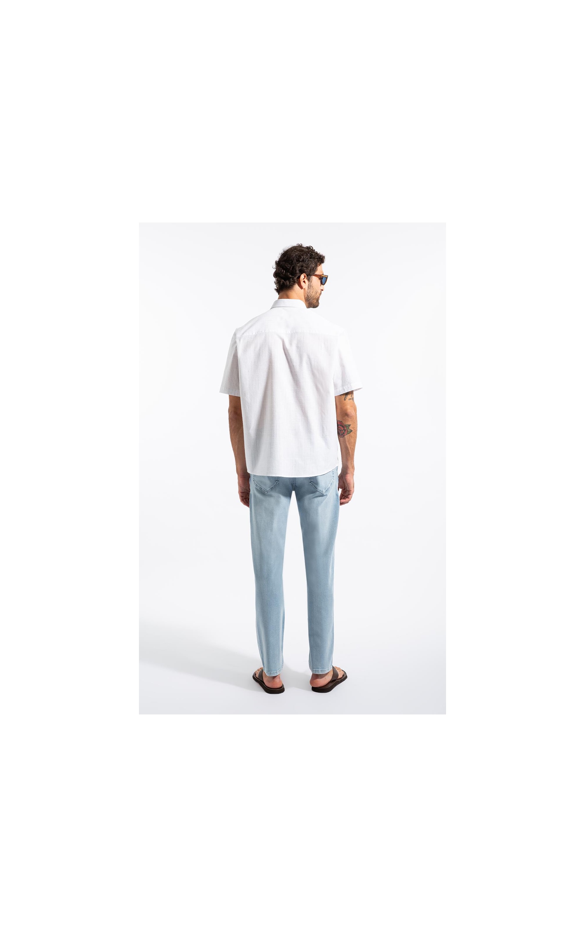 Camisa Linen Like Ft Mission Stripes Qua Branco