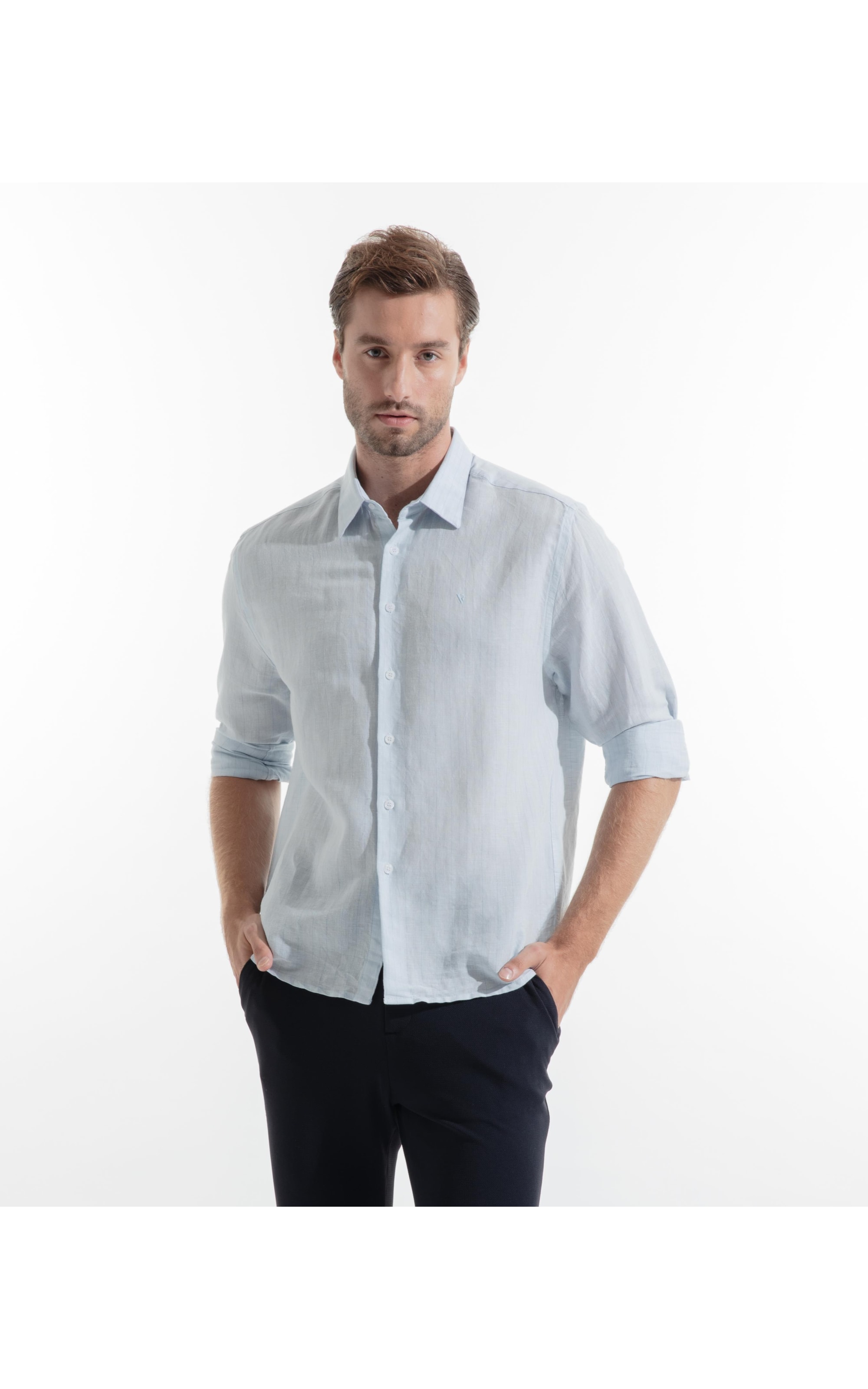 Camisa Linho Alberobello Class Irish Azul